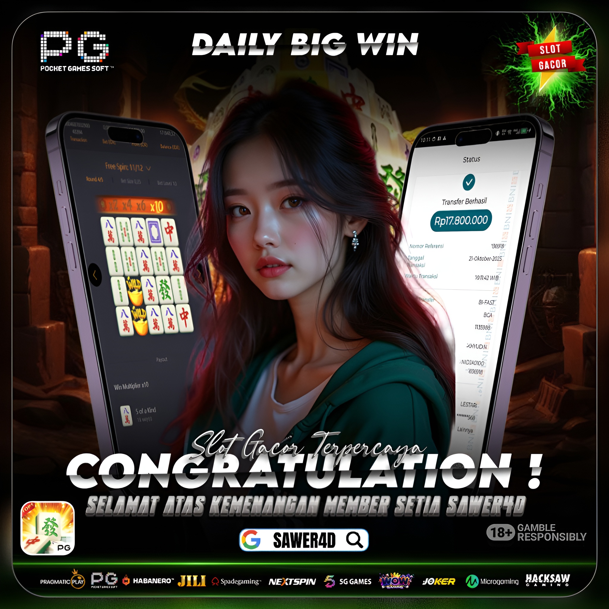 PG SOFT - JACKPOT SLOT MAHJONG WAYS 1  Rp.17.800.000,- LUNAS