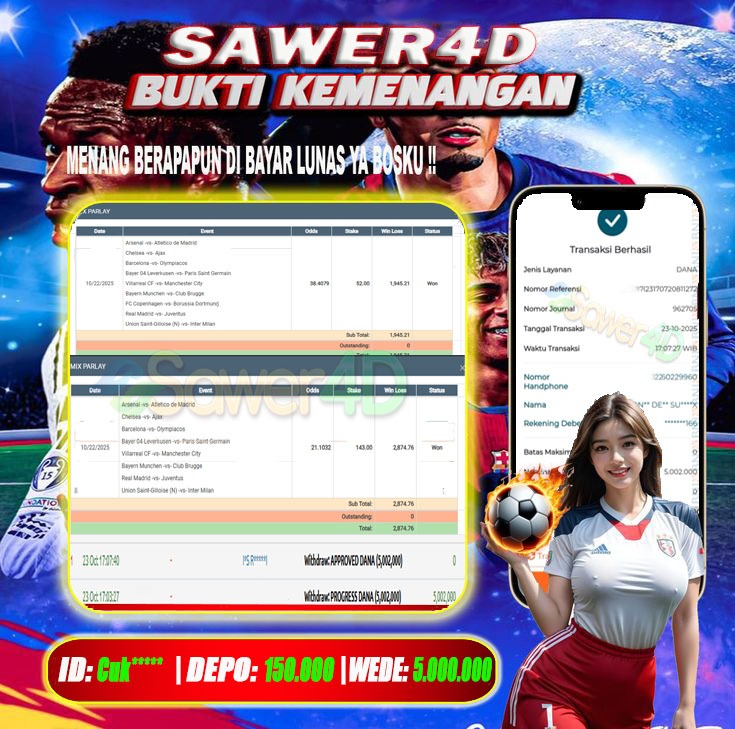HOBI JADI CUAN, KEMENANGAN BOLA PARLAY