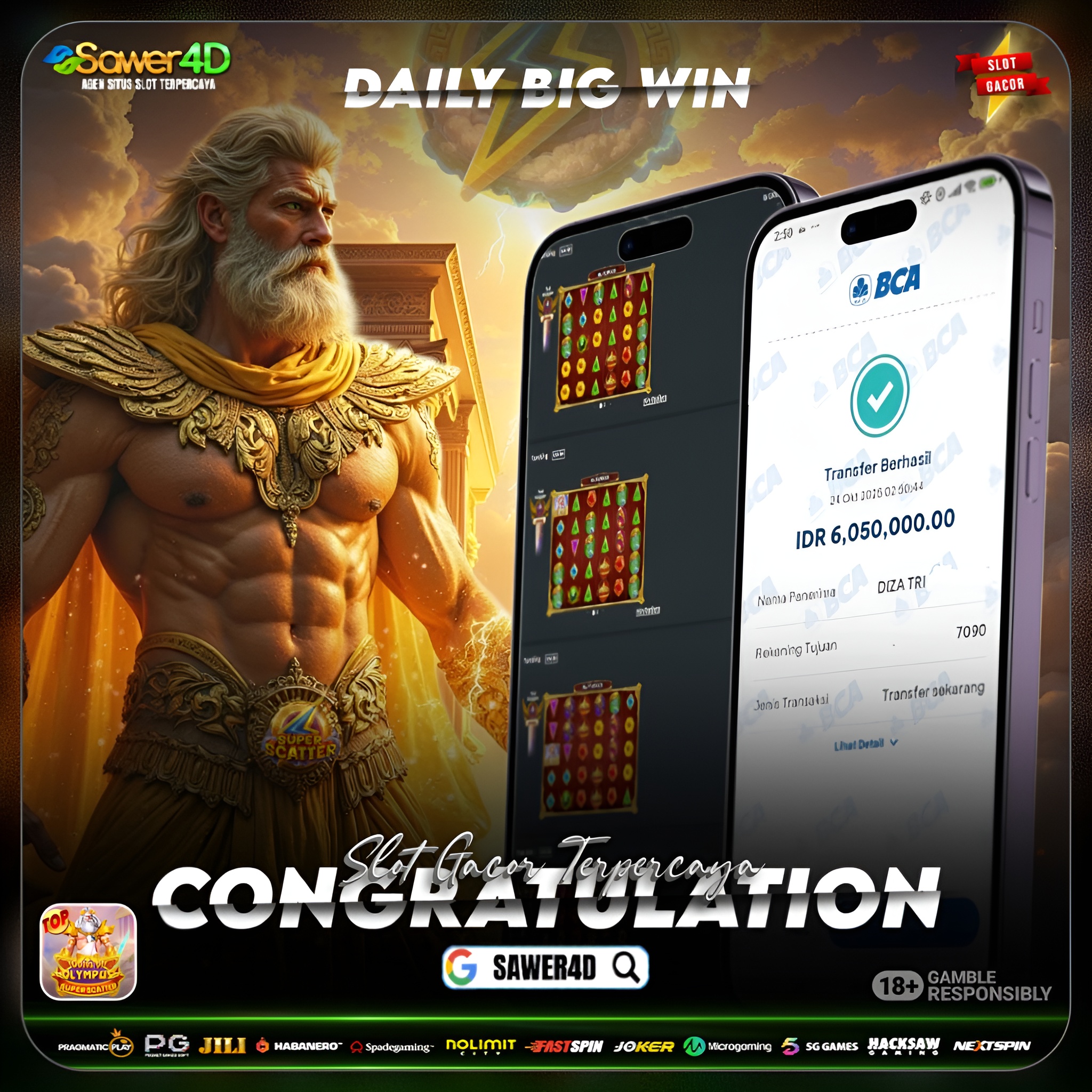 “PETIR DARI LANGIT OLYMPUS TURUN, BRE! ⚡🔥 PECAH SELAYAR  BOSKUU 🤩🤩