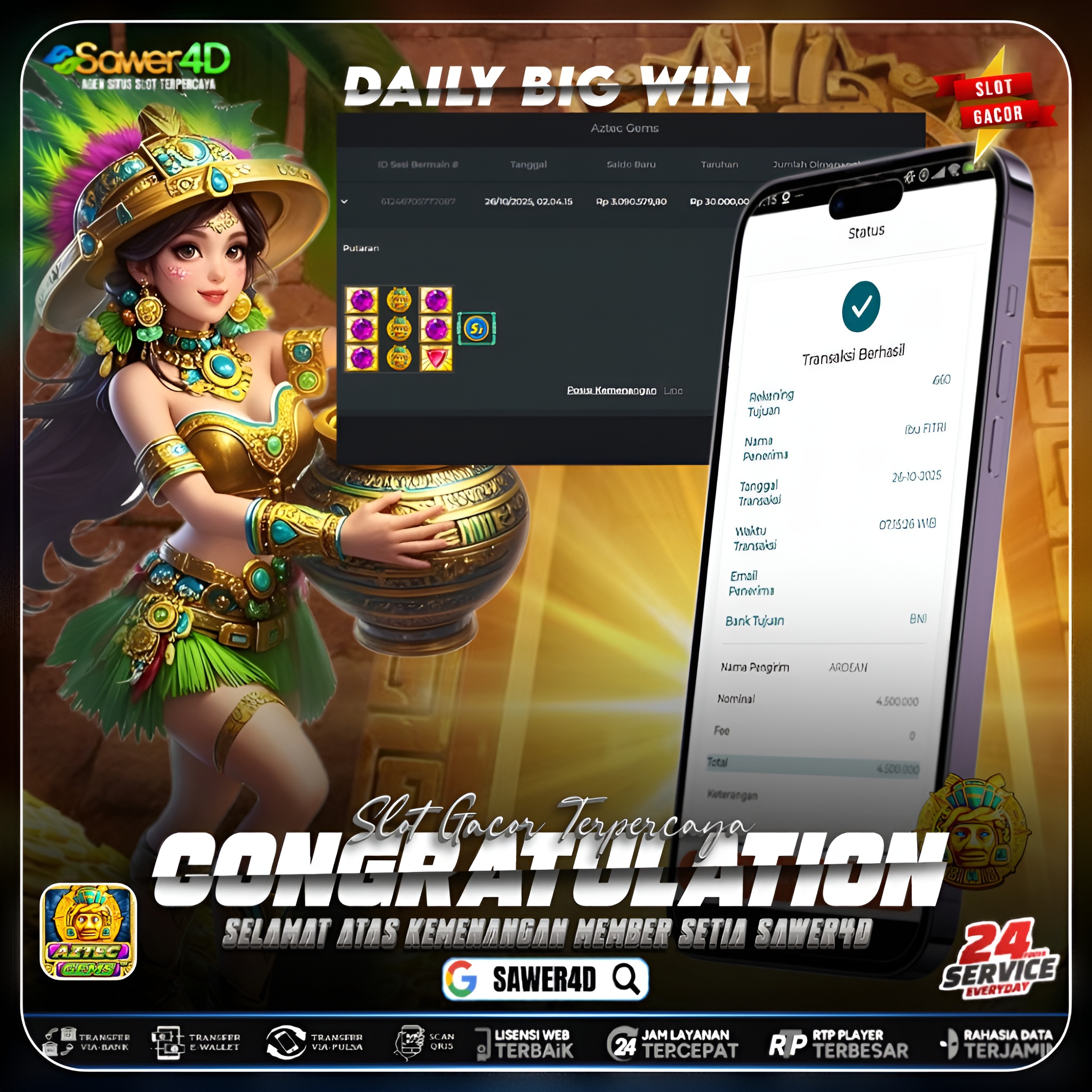 AZTEC KEMBALI LAGI DENGAN KEMENANGAN YANG FANTASTIS