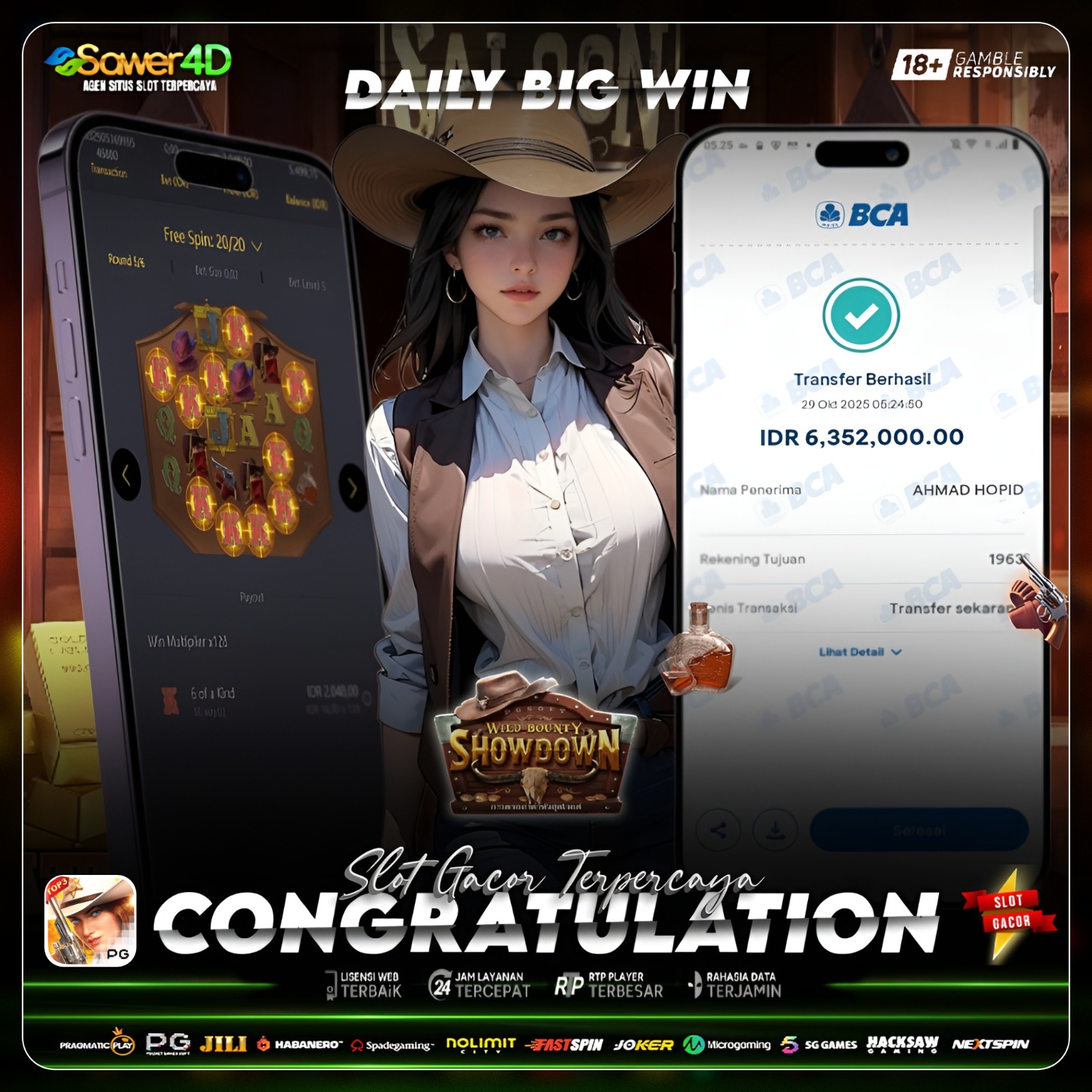 💥 DOR! DOR! DOR! Sang koboi hoki menembak tepat sasaran di Wild Bounty Showdown! 🤠💸 Scatter berjatuhan, kemenangan meledak tanpa ampun! Selamat bre, saldo langsung jadi buruan semua orang! 💰🔥