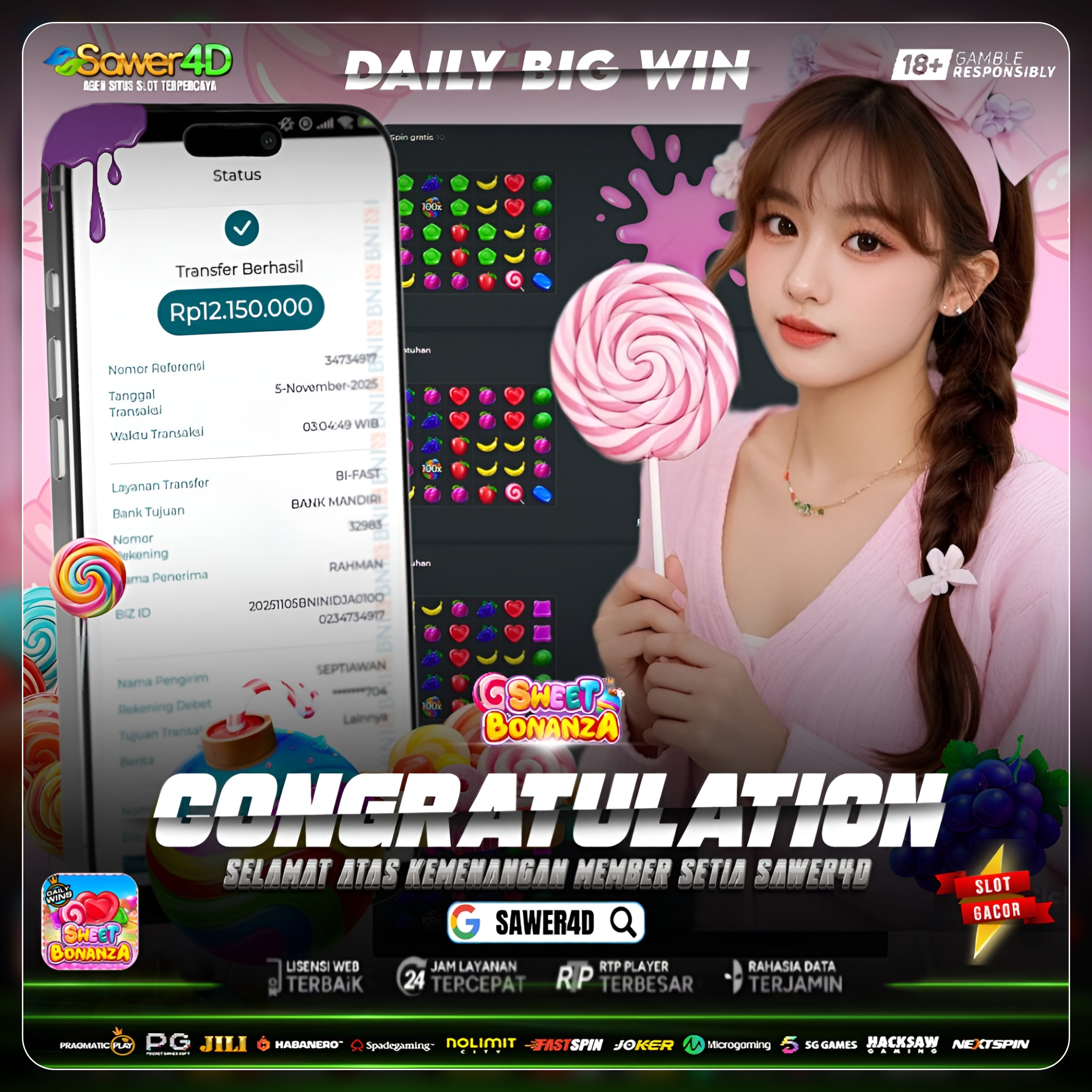 “Dulu cuma cari manisnya permainan, eh malah dapet manisnya kemenangan! 😎🍭"