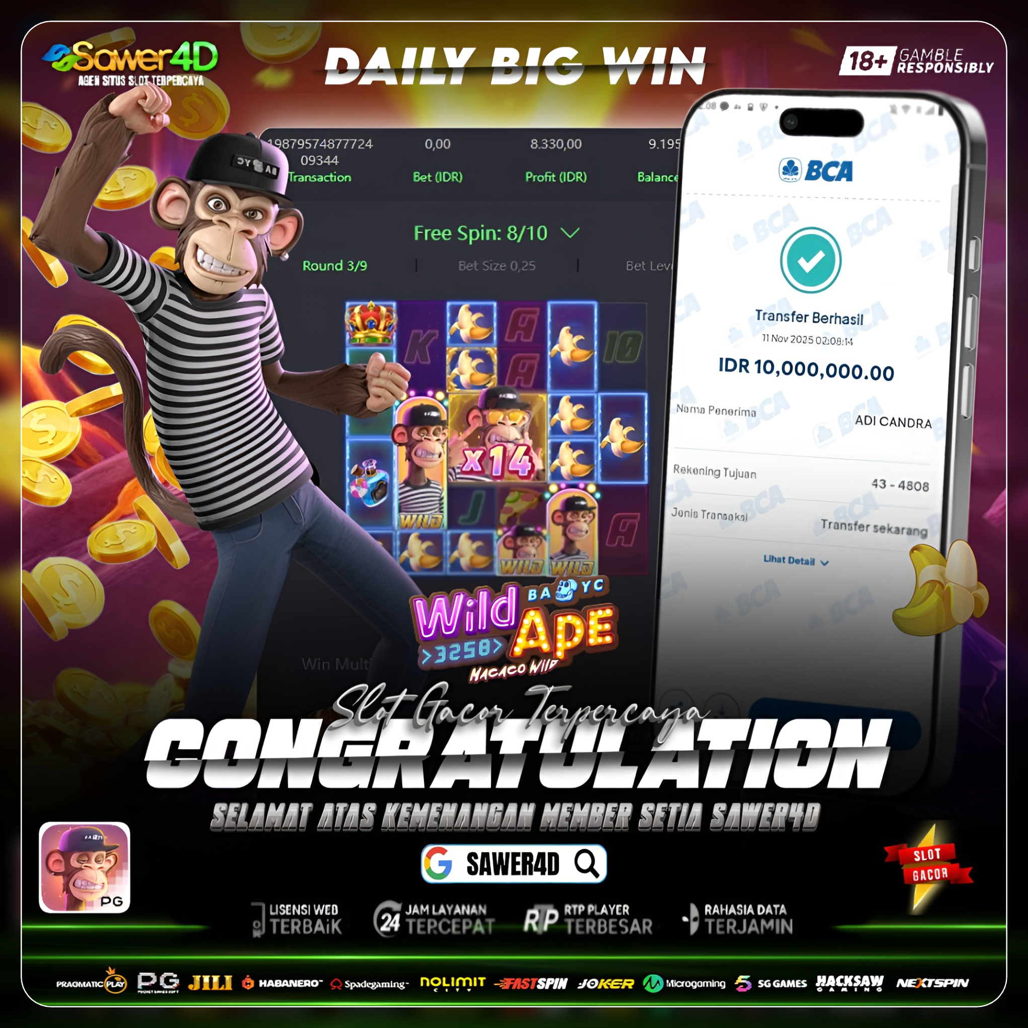 “Dari pohon ke pohon, kini ke puncak kemenangan! 🏆🌴”