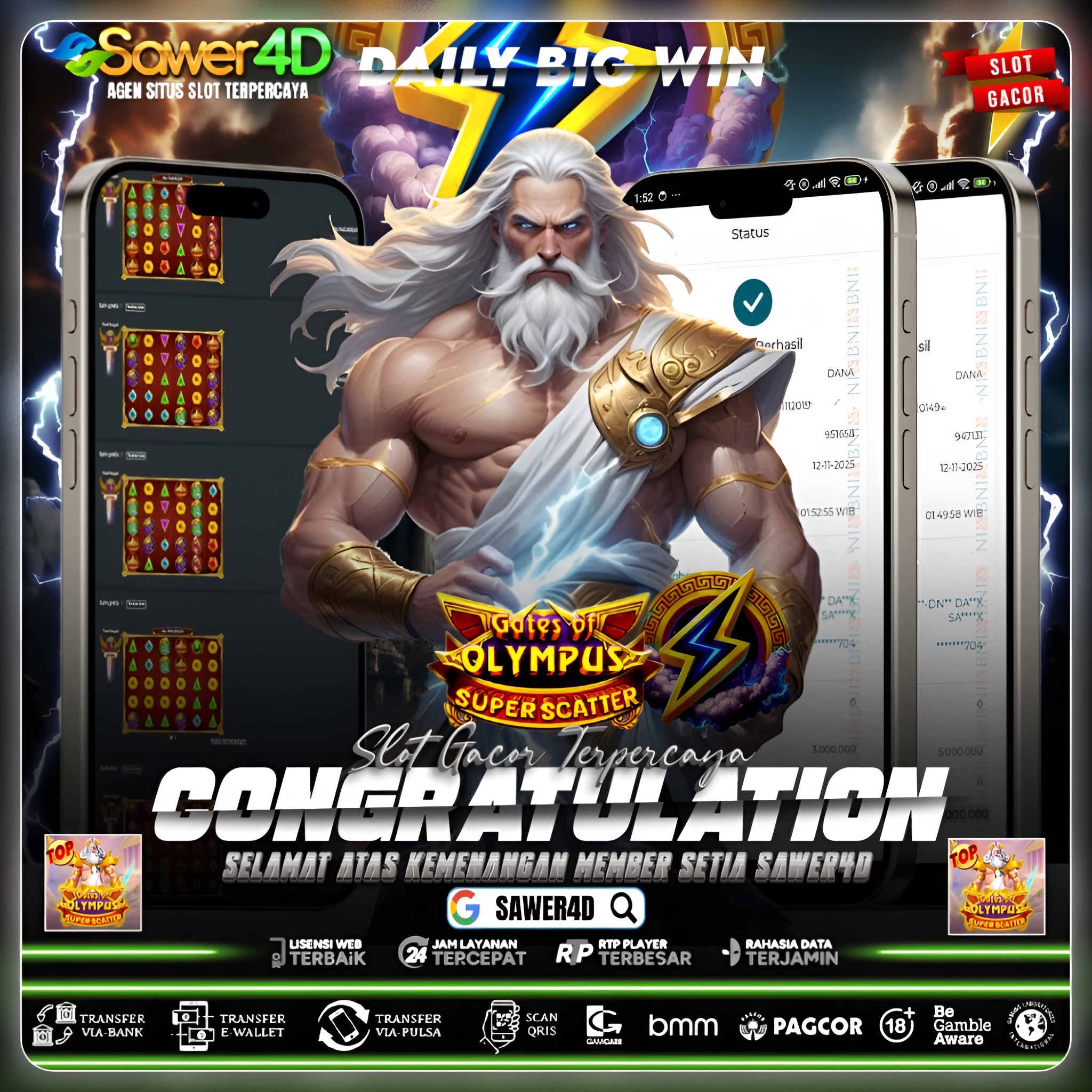 Awan terbelah, petir menghantam! Petir Datang Isi Dompet Pun Terang 🔥⚡💸