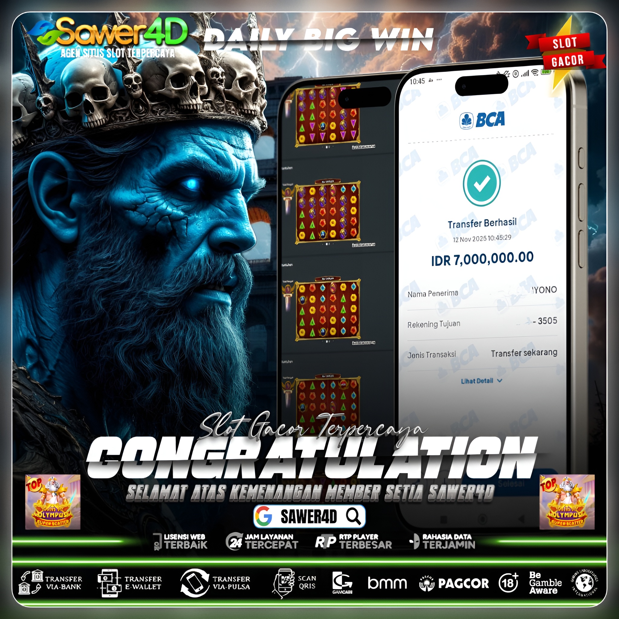 Zeus pun angkat tangan! ⚡ Super Scatter pecah, kemenangan mengguncang Olympus! Cuma di SAWER4D, tempat para dewa menjemput cuan sejati!” 💸⚡