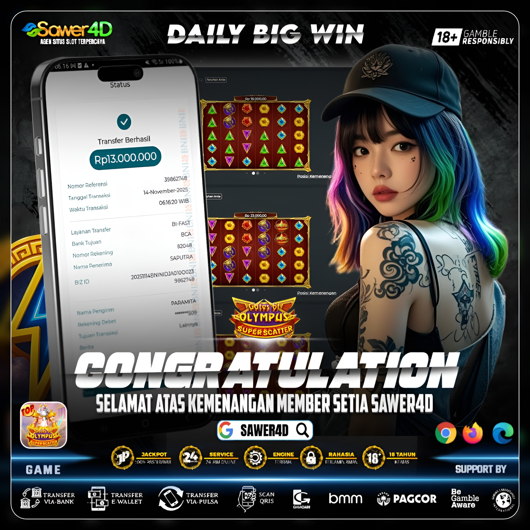 🏆 “Super Scatter aktif, saldo naik rapi, tenang tapi menghantam🔥.”