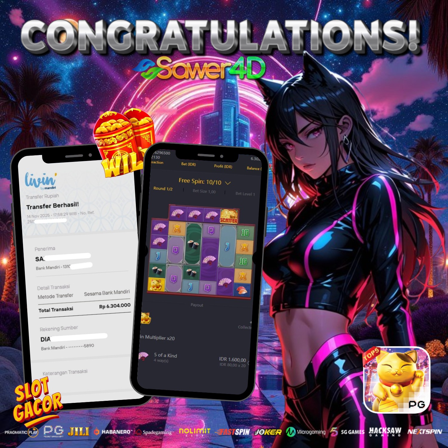 🎉 Selamat untuk para pemenang di Lucky Neko PG Soft!