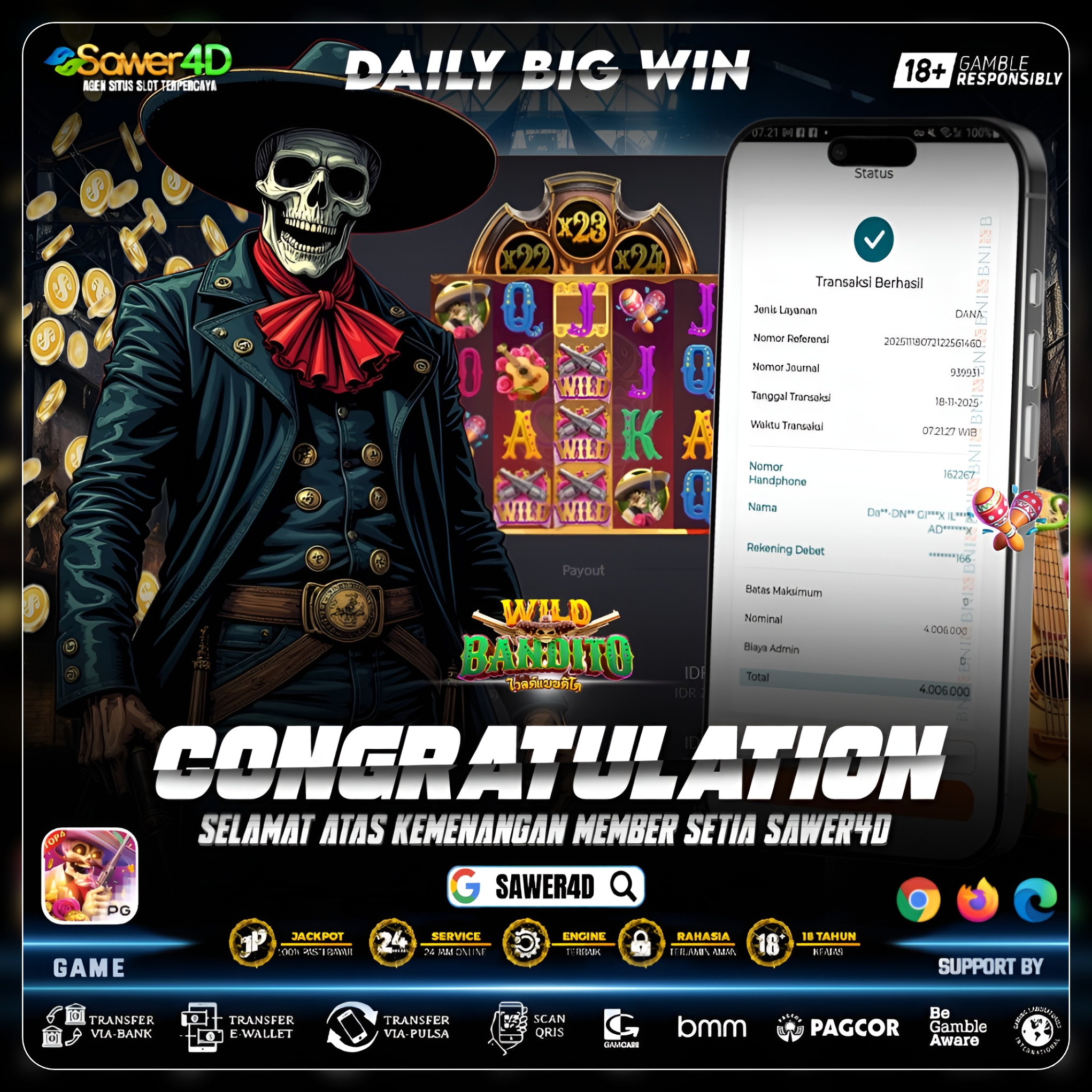 💥💀“Dari tenang langsung pecah! Wild Bandito kasih ledakan kemenangan tanpa basa-basi!”