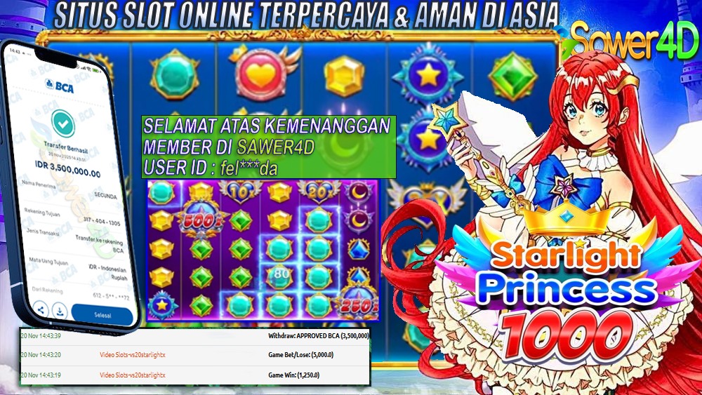 ✨ Selamat! Kemenangan Besar di Starlight Princess! 👑