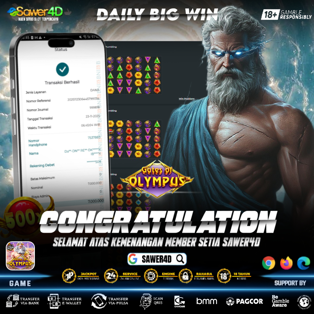“Petir menyala, kemenangan menggelegar! Gate of Olympus pecah bar-bar hari ini!”