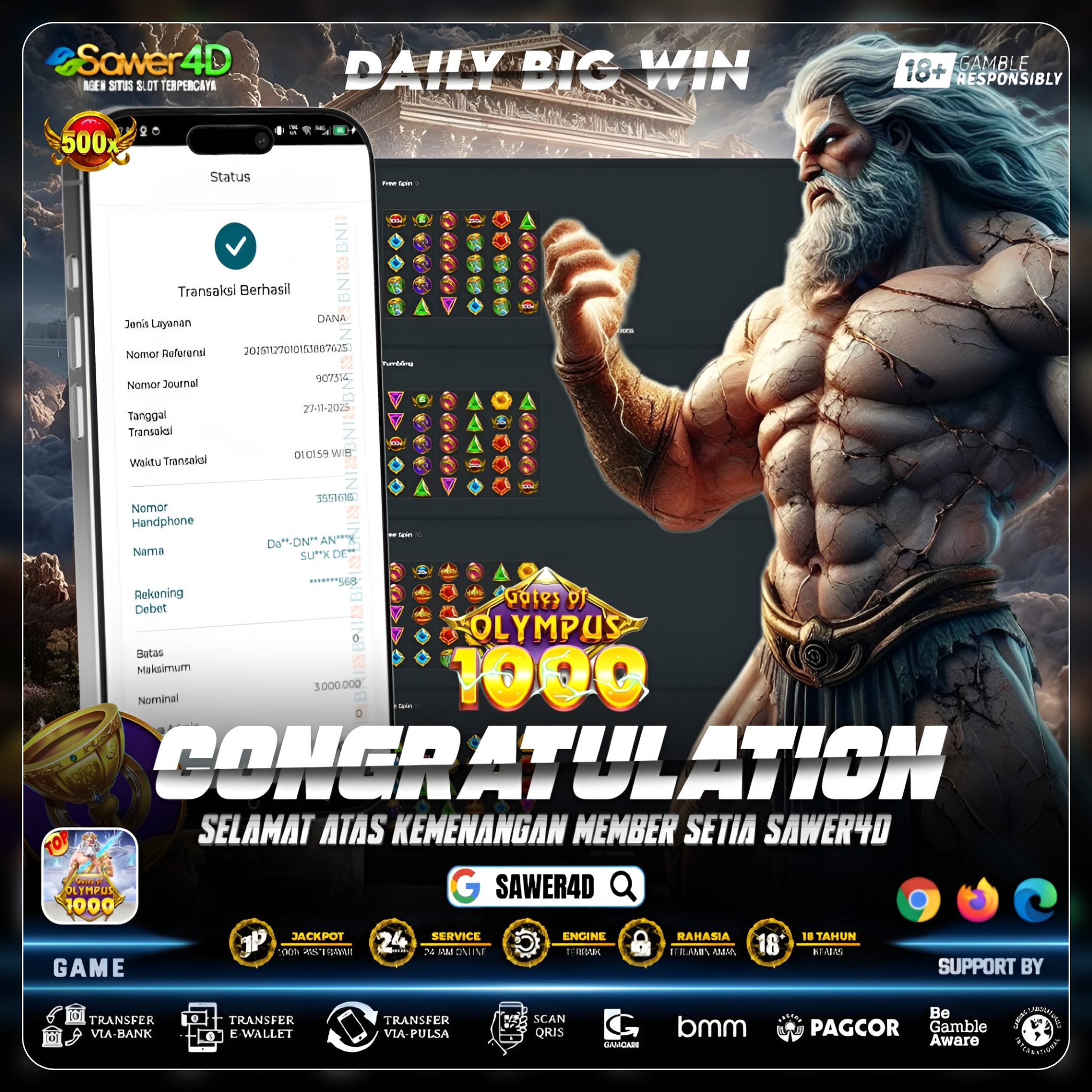 “Petir turun, kemenangan naik! Kakek ngamuk, saldo ikut meningkat !”