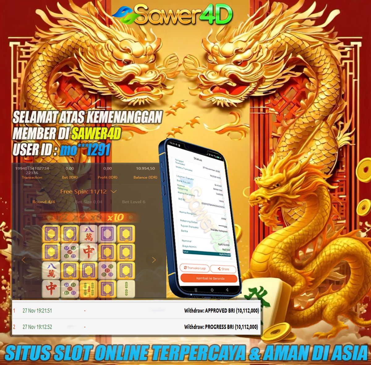 Selamat! Kemenangan sensasional telah meledak di Mahjong Ways 1!