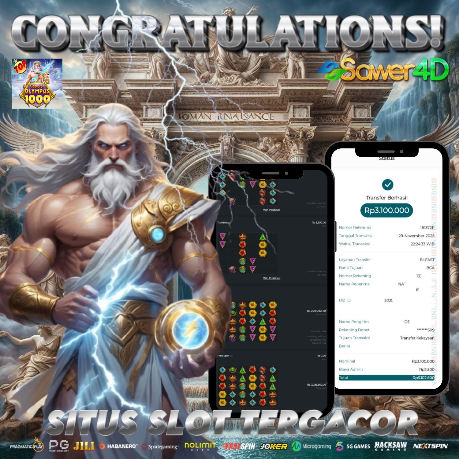 Petir Zeus turun tepat waktu! Kemenangan di Gate of Olympus meledak gila-gilaan! ⚡👑💰