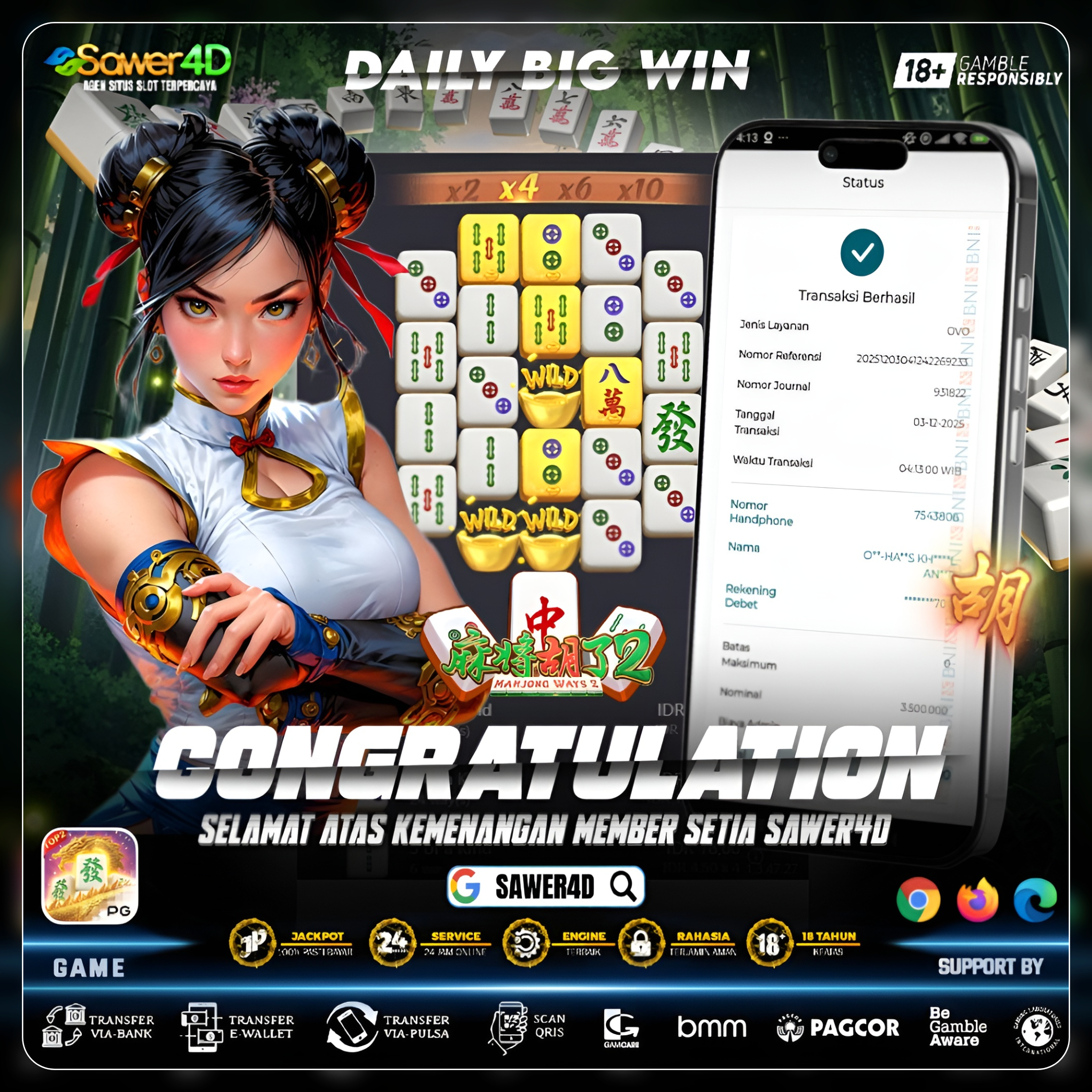 “Kemenangan bukan cuma soal hoki… tapi soal momen! Dan barusan Mahjong Ways 2 kasih momen paling keren hari ini!”