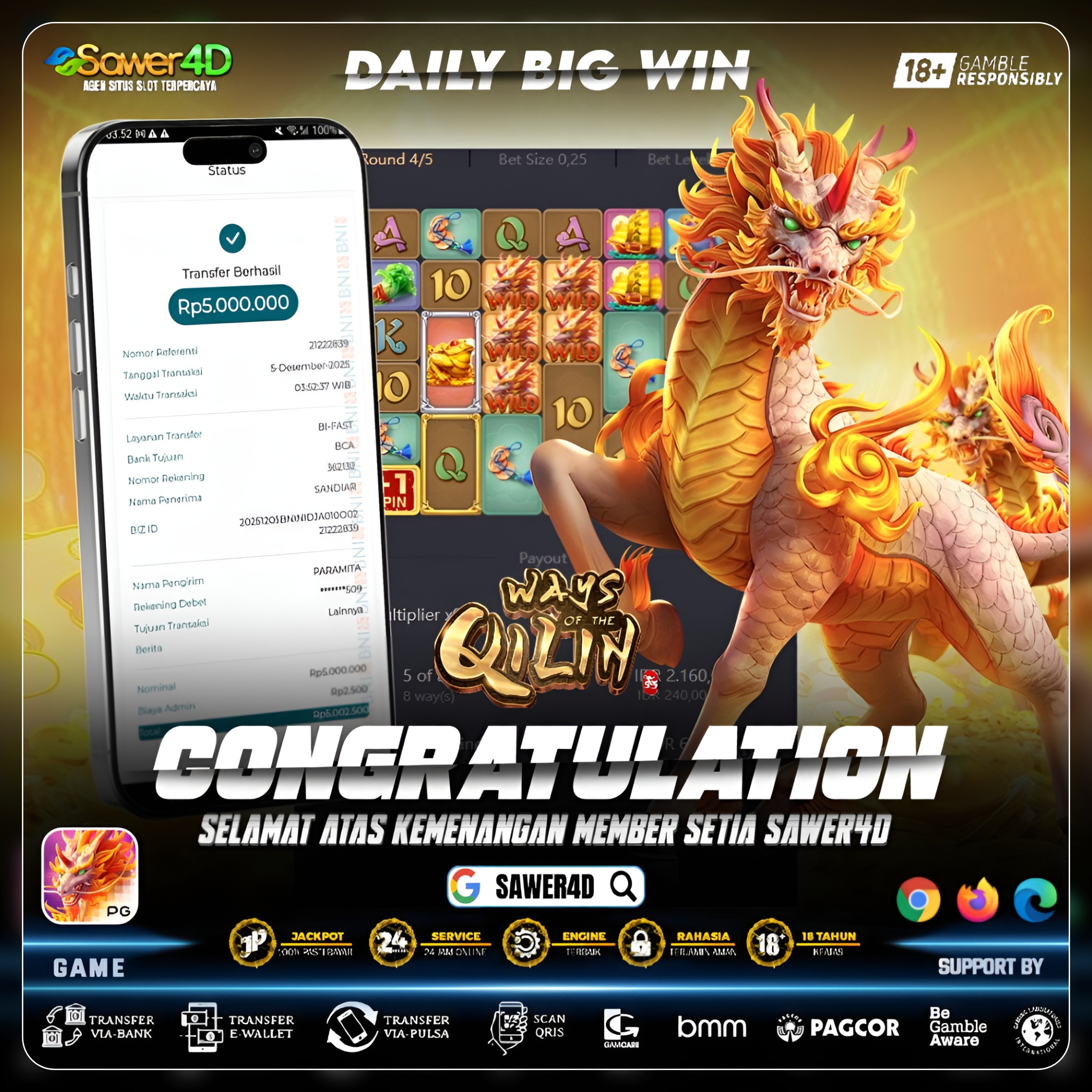 “Qilin bangkit, kemenangan menggelegar! Layar auto gempar!”