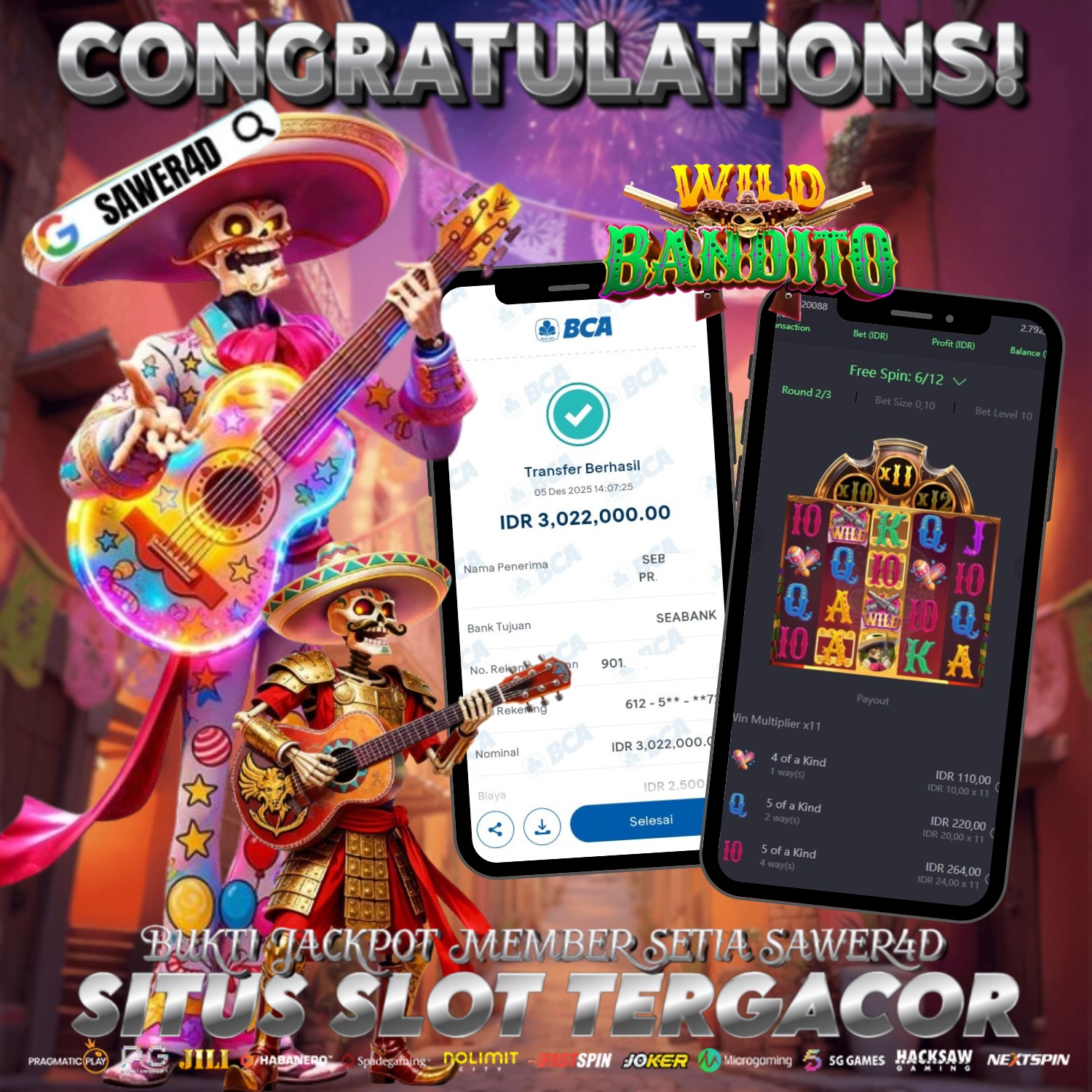Wih bosku! Wild Bandito meledak cuannya, jackpot mendarat! 💰💥