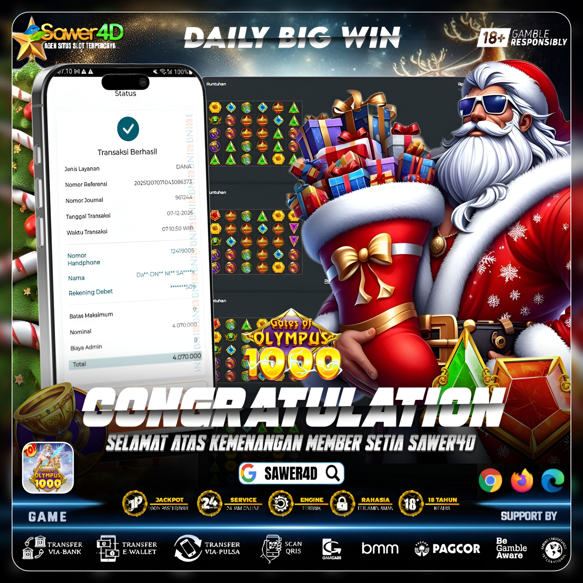 “Petir Zeus turun! Gate of Olympus 1000 pecah, saldo langsung menggelegar!”