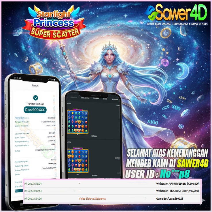 🌟 SELAMAT BOSS KU!!! 🌟 Kemenangan HOKI BESAR di Starlight Princess – SUPER SCATTER!! 👑⚡💥