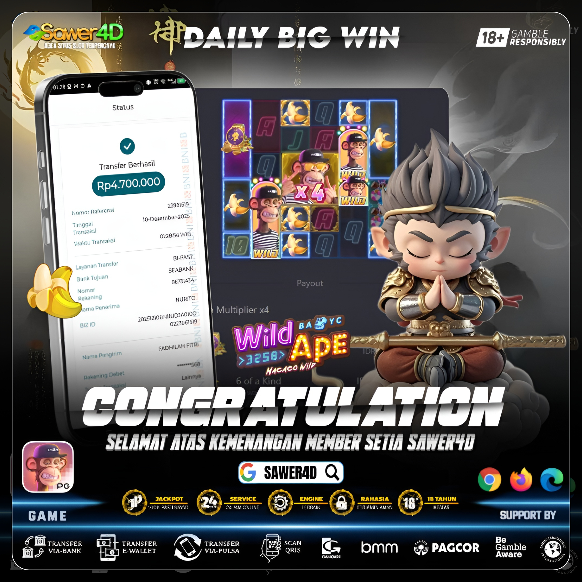 “Siap mental? Ape siap bagi cuan 🤠🦍”