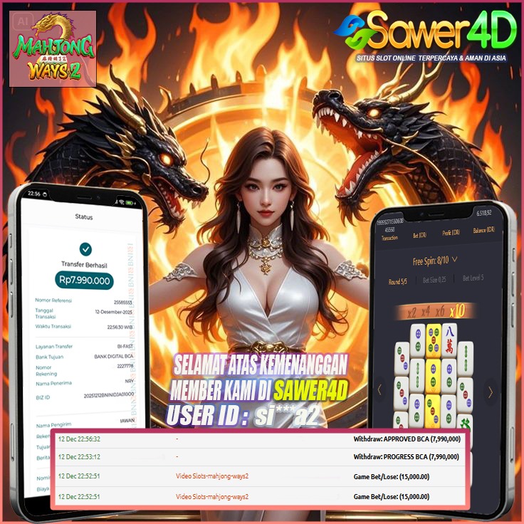 Selamat atas kemenangan besar di permainan Mahjong Ways 2 bosku!