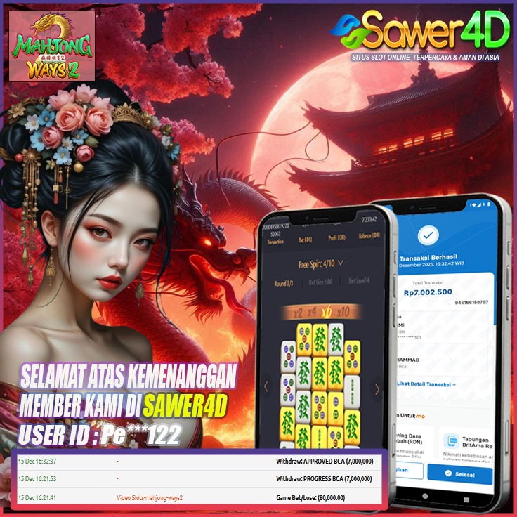 Selamat atas kemenangan di permainan Mahjong Ways bro! Polanya rapi, scatter masuk mulus, cuan langsung gas! Mantap terus!