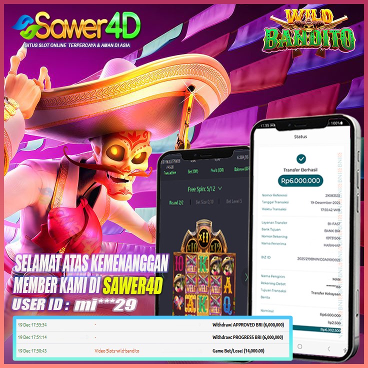 Selamat atas kemenangan gacor di permainan Wild Bandito bosku! Spin jalan mulus, cuan langsung nempel tanpa basa-basi! Mantap terus!