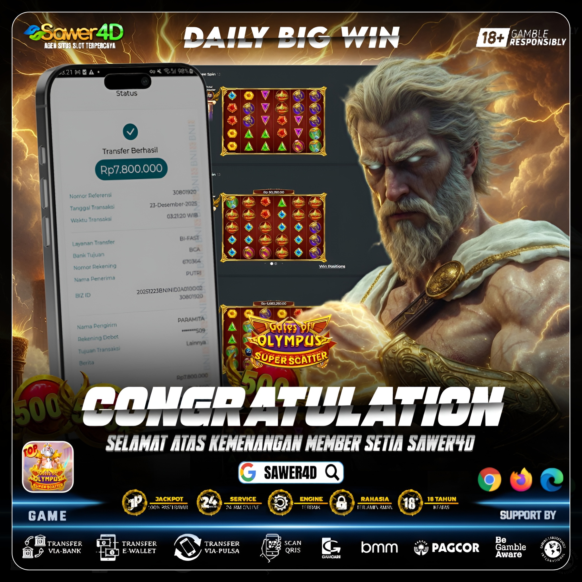 “Super Scatter Gate of Olympus pecah! Petir Zeus turun, kemenangan langsung menggelegar ⚡💰”