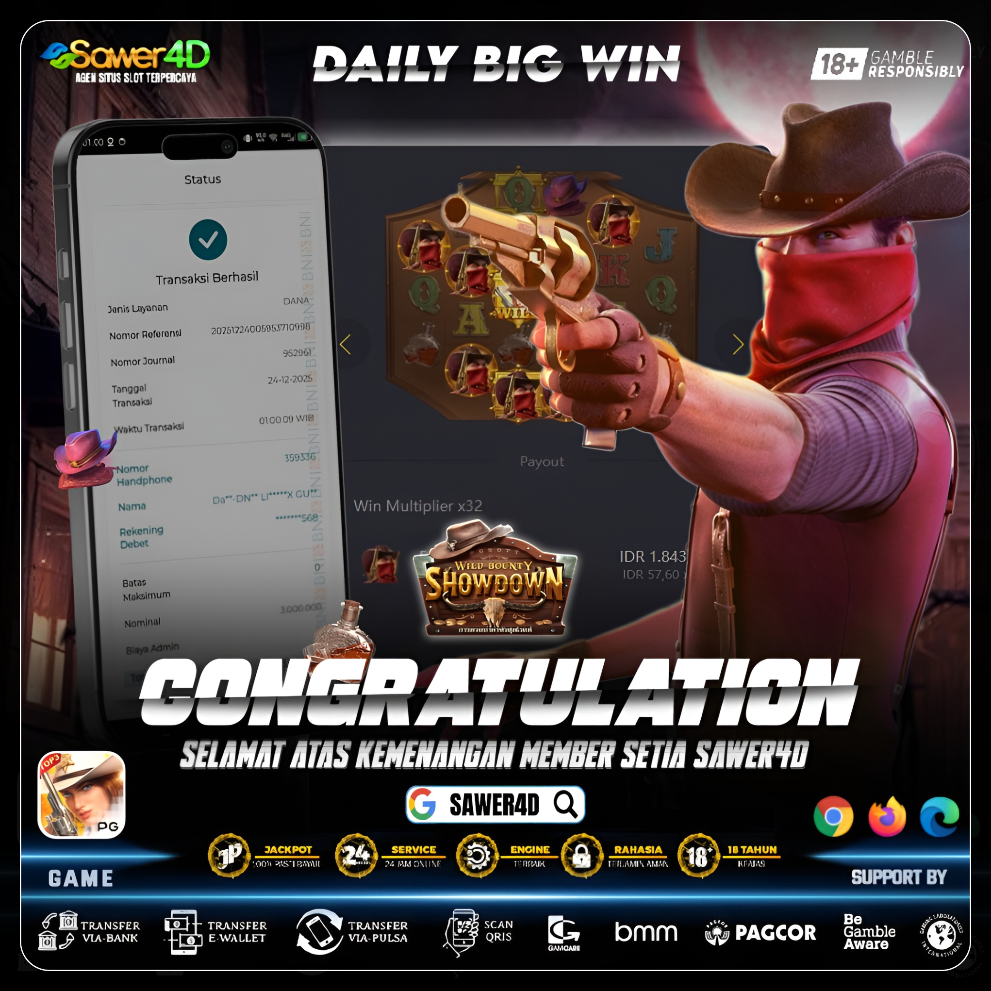 “Sekali tembak, langsung panen! Wild Bounty Showdown memang mantap 🔫🤠”