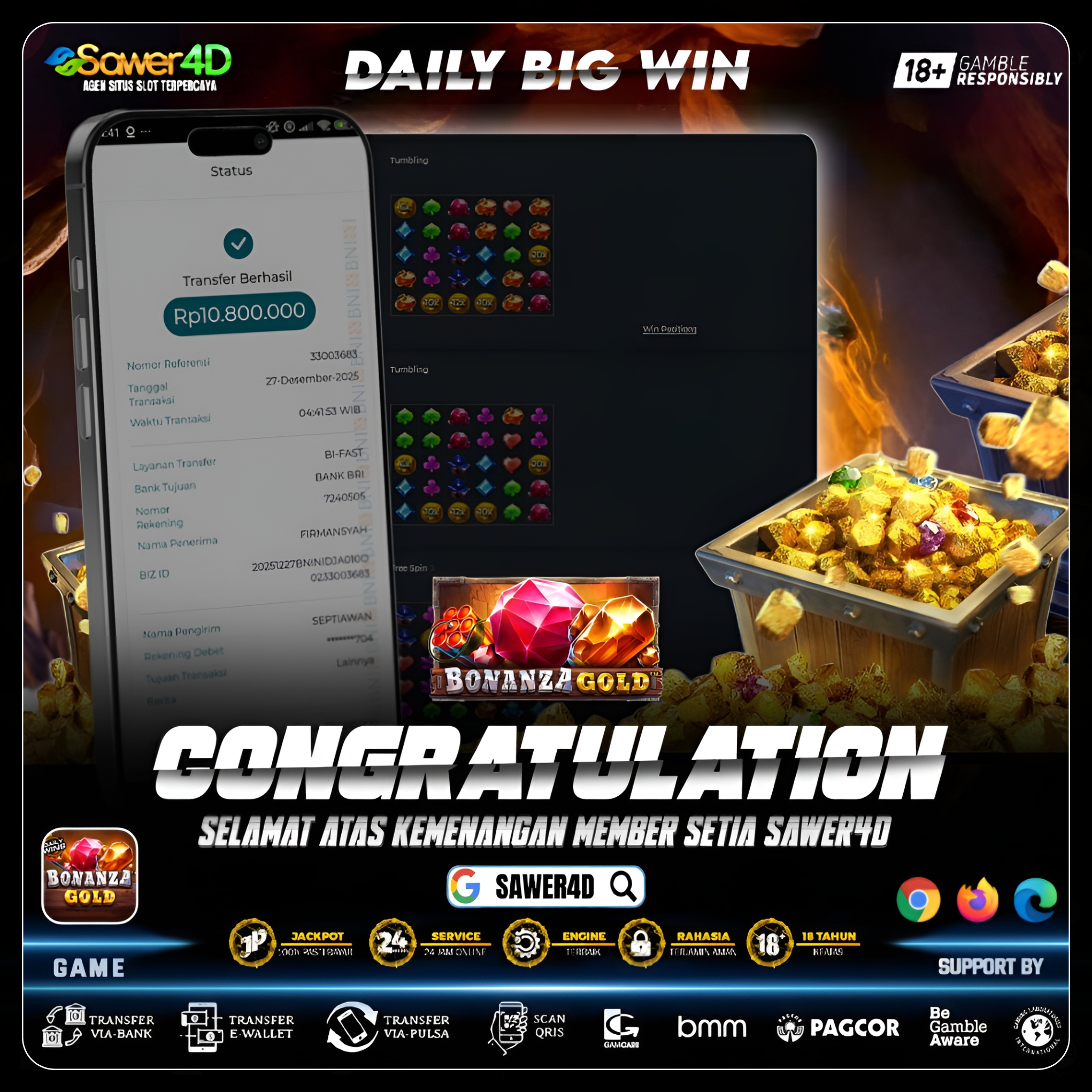 “Bonanza Gold lagi panas! Sekali spin, emas langsung berjatuhan 💰✨”