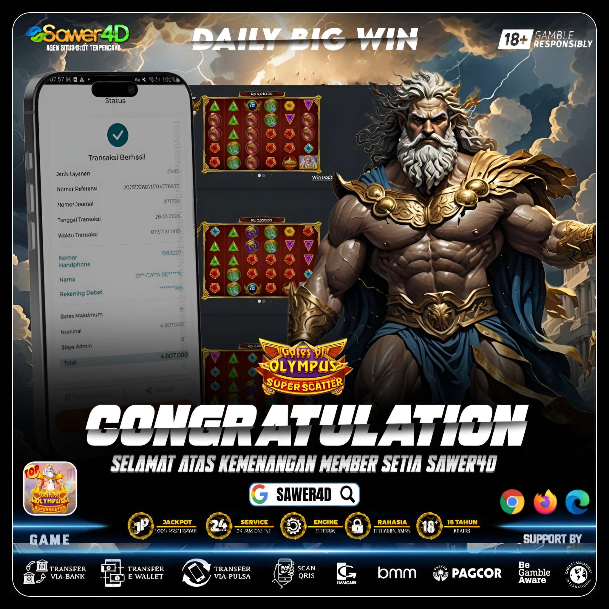 💰 Bukan hoki biasa! Super Scatter Zeus hadirkan kemenangan besar!
