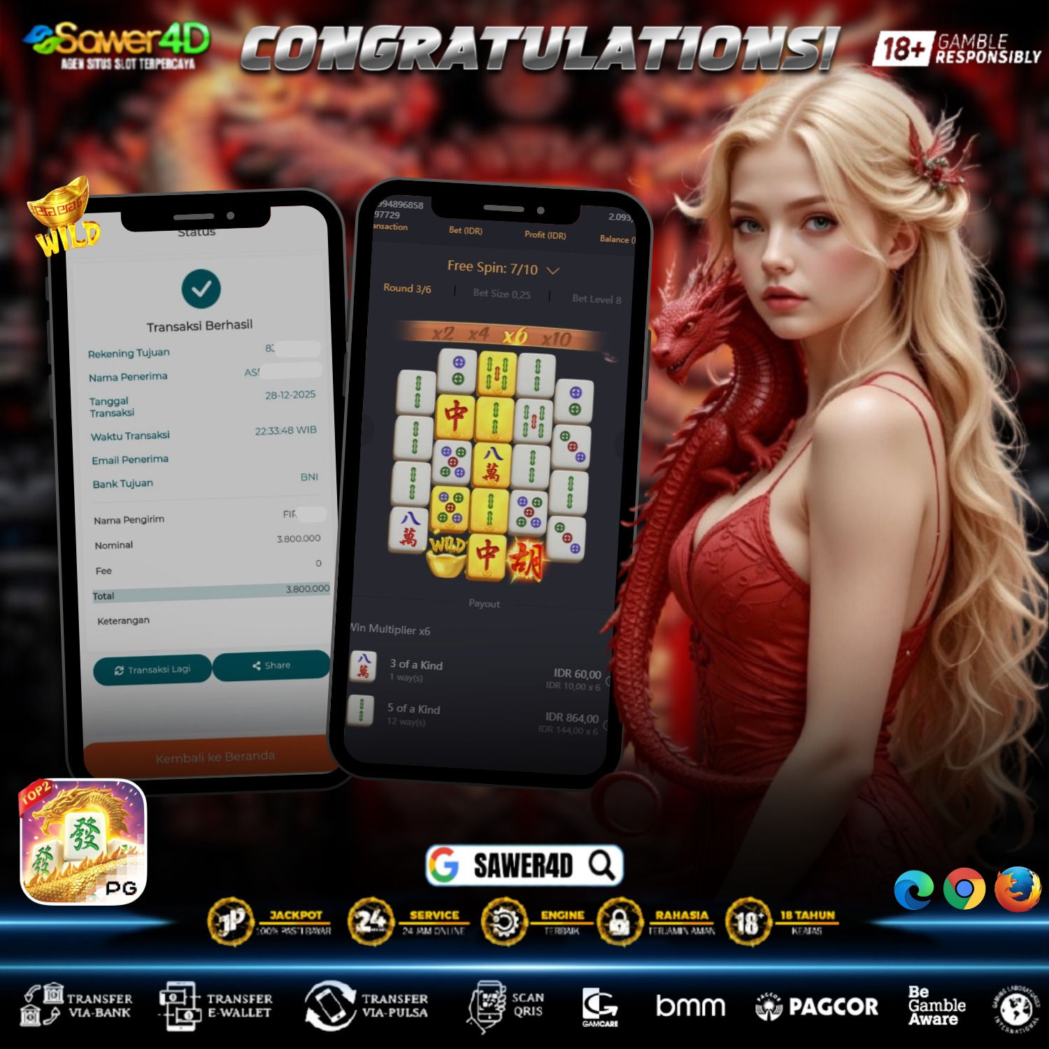 Selamat atas kemenangan di permainan Mahjong Ways. Hasil yang didapat hari ini benar-benar sepadan dengan prosesnya