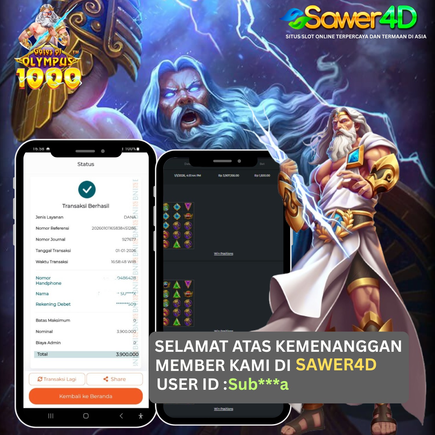 Kemenangan luar biasa berhasil diamankan di Gate of Olympus 🏆 Putaran berjalan panas, pengali tinggi muncul, dan saldo langsung melonjak. Momentum terbaik ga disia-siain!
