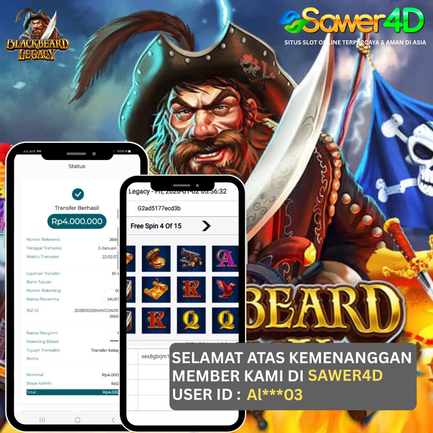 Kemenangan besar berhasil diamankan di Blackbeard Legacy ⚓💰 Petualangan berbuah manis, simbol emas muncul di saat yang tepat, dan hasil akhirnya memuaskan.