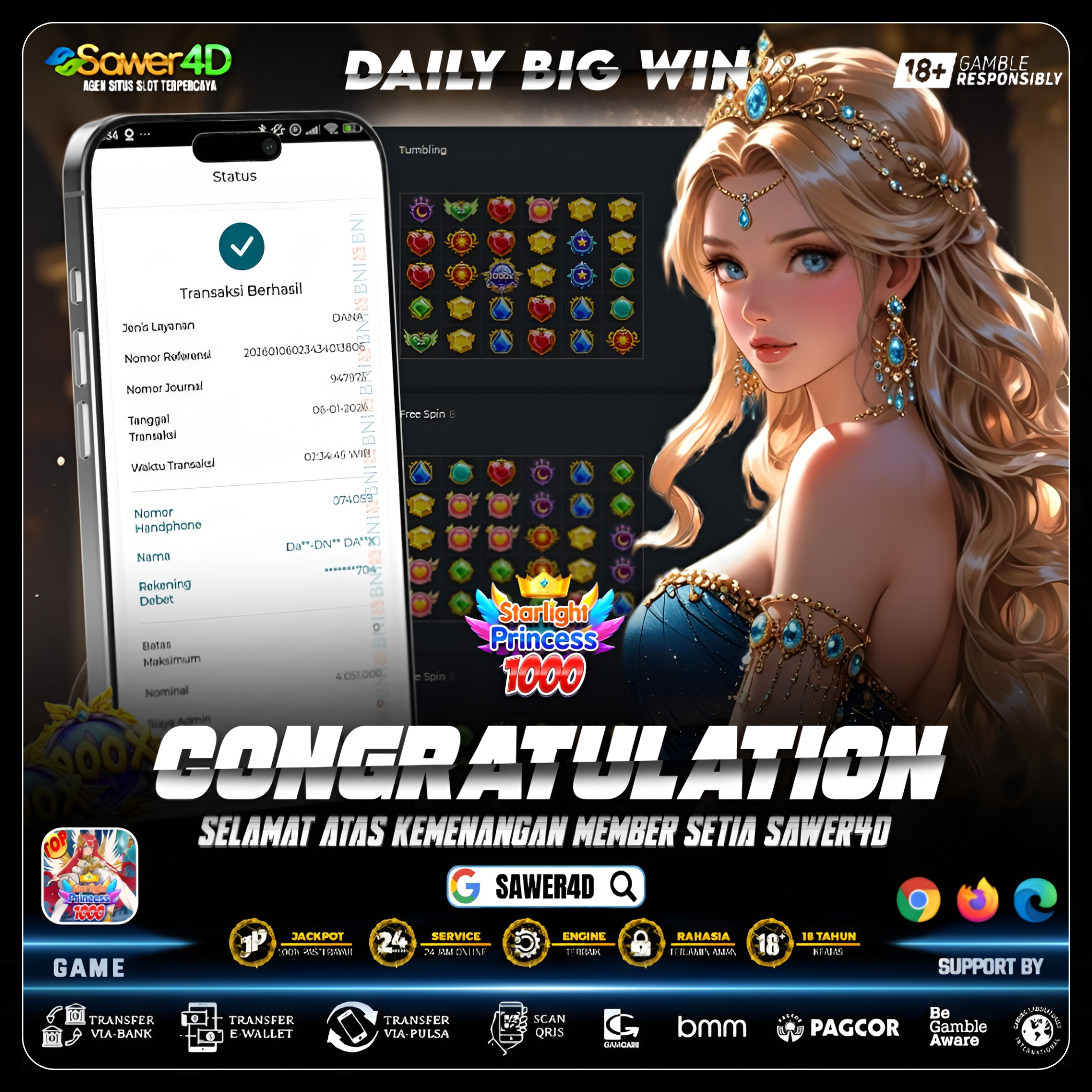 “Starlight Princess 1000 nyala, kemenangan langsung terasa 🌟💥”