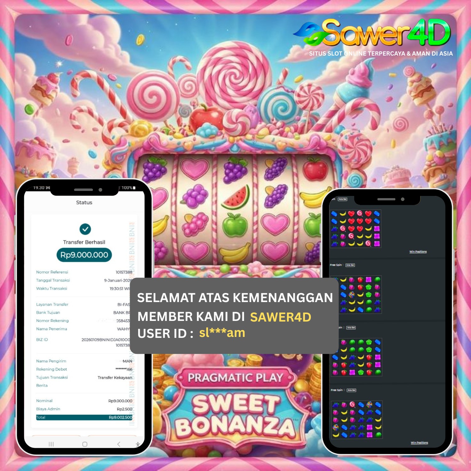 🍬 KOMBINASI MANIS, HASIL PEDAS 🍬 Sweet Bonanza nutup sesi dengan gaya dan angka bikin puas!