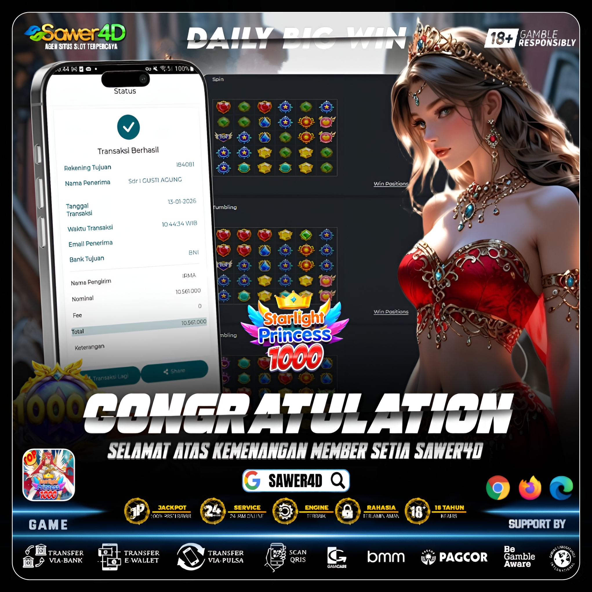 Sekali spin, cahaya cuan menyinari