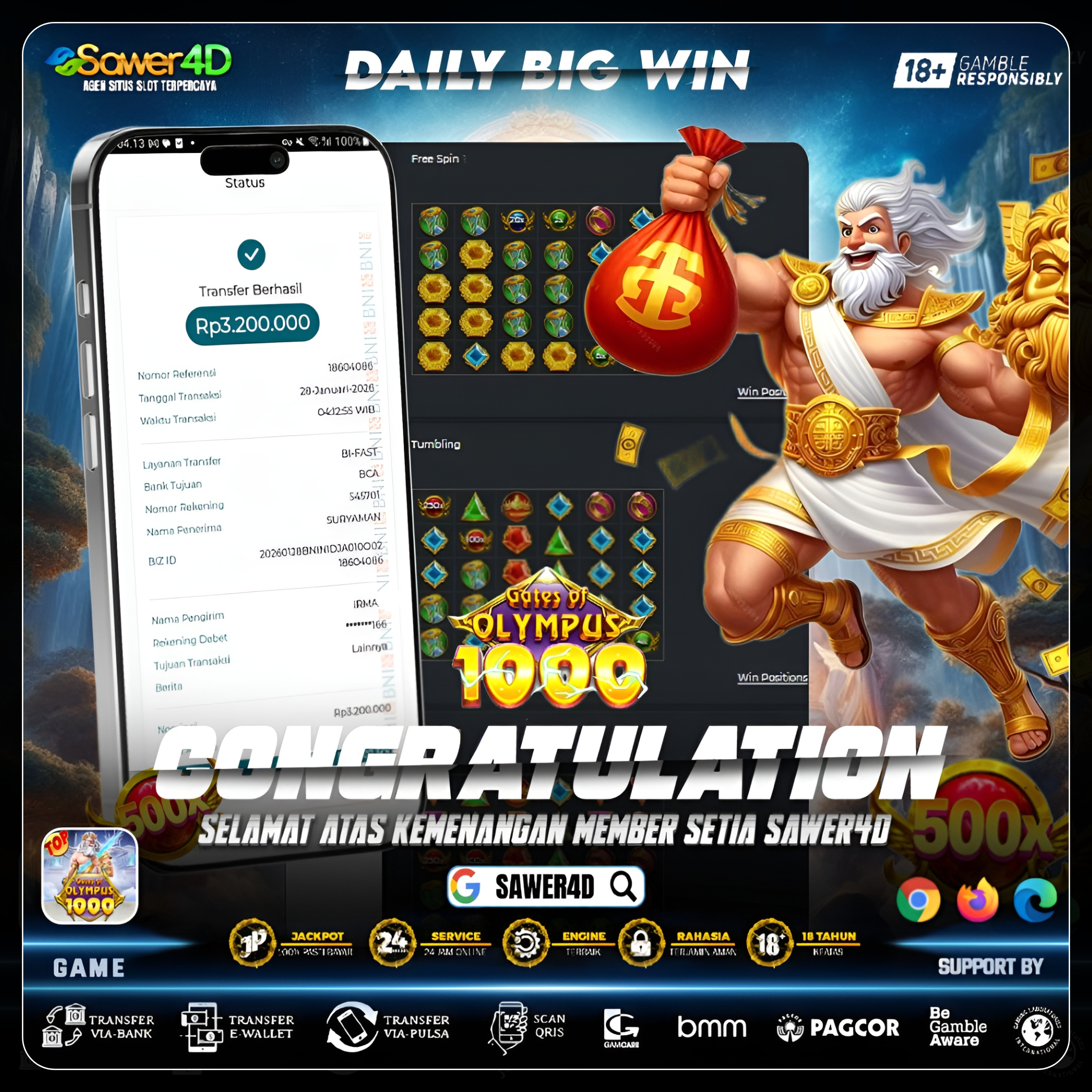 “Petir bicara, hasilnya nyata.”