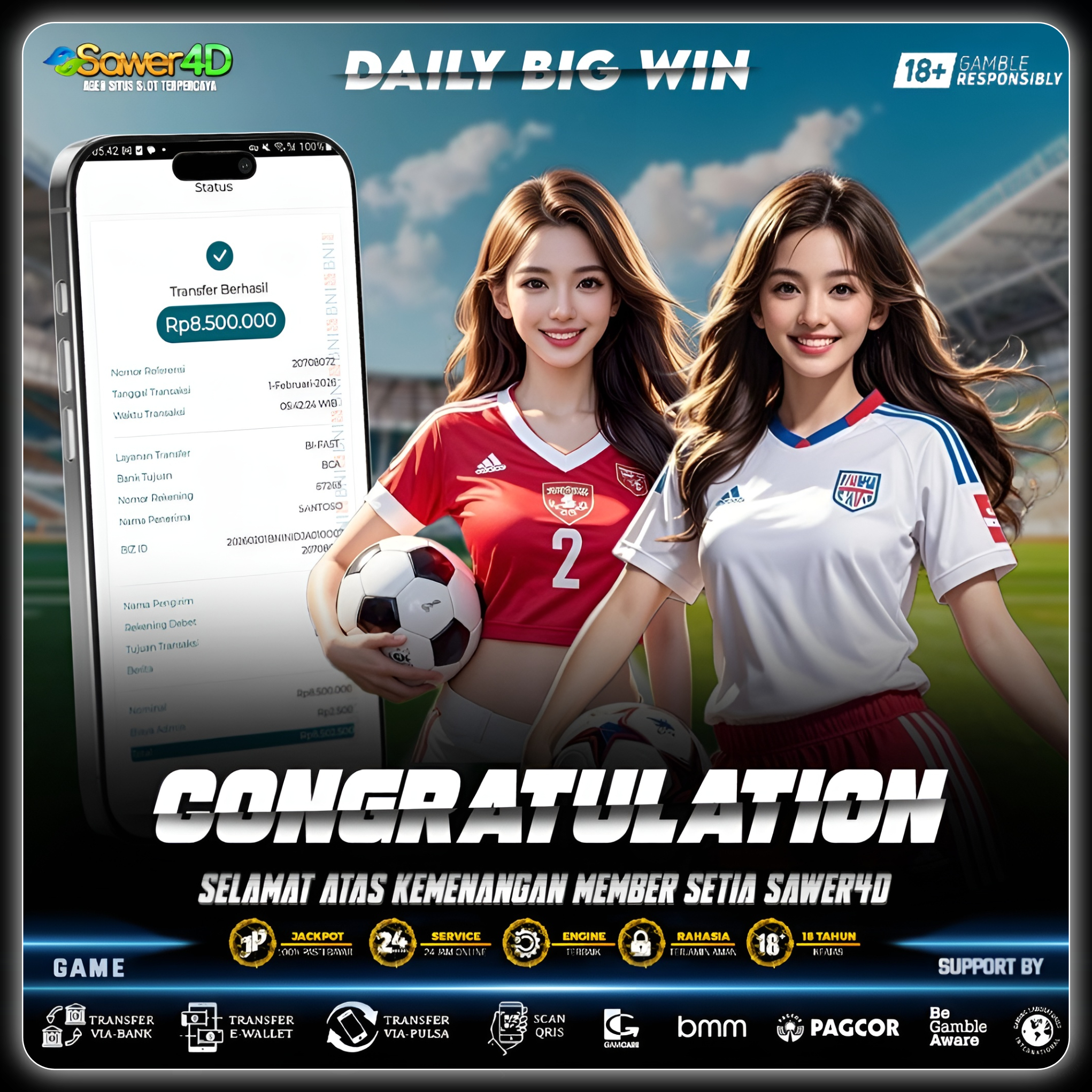 betting team kesayangan kamu bersama SAWER4D, kemenangan berapapun pasti akan kami bayar dengan LUNAS dan TUNTAS.