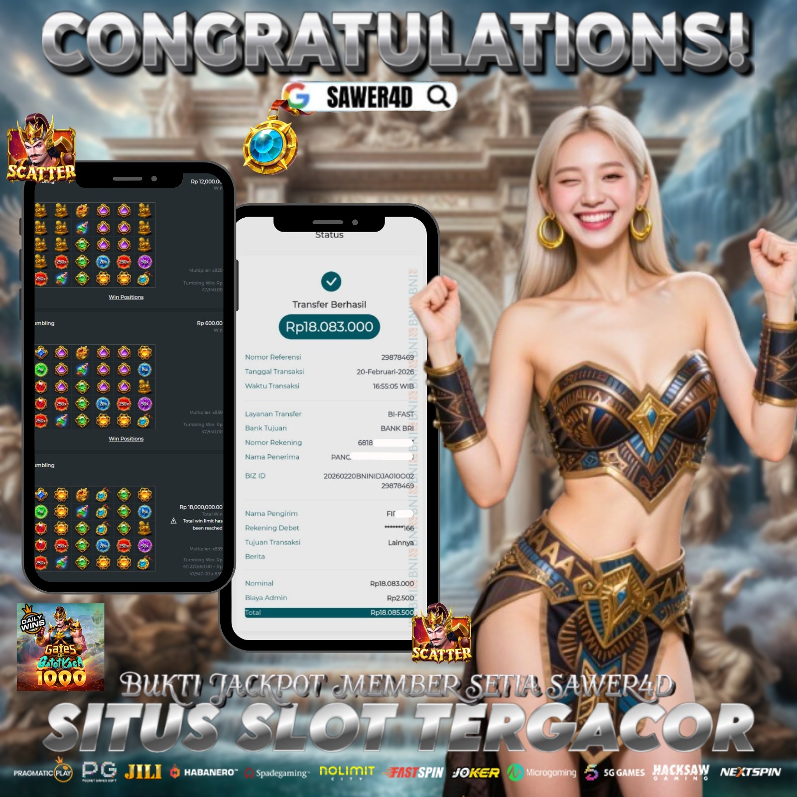 💥 KEMENANGAN DI PERMAINAN GATOT KACA! 💥  Petir menyambar, scatter bermunculan ⚡ Modal santai, hasilnya bikin senyum lebar 😎 Sekali spin langsung tembus besar!