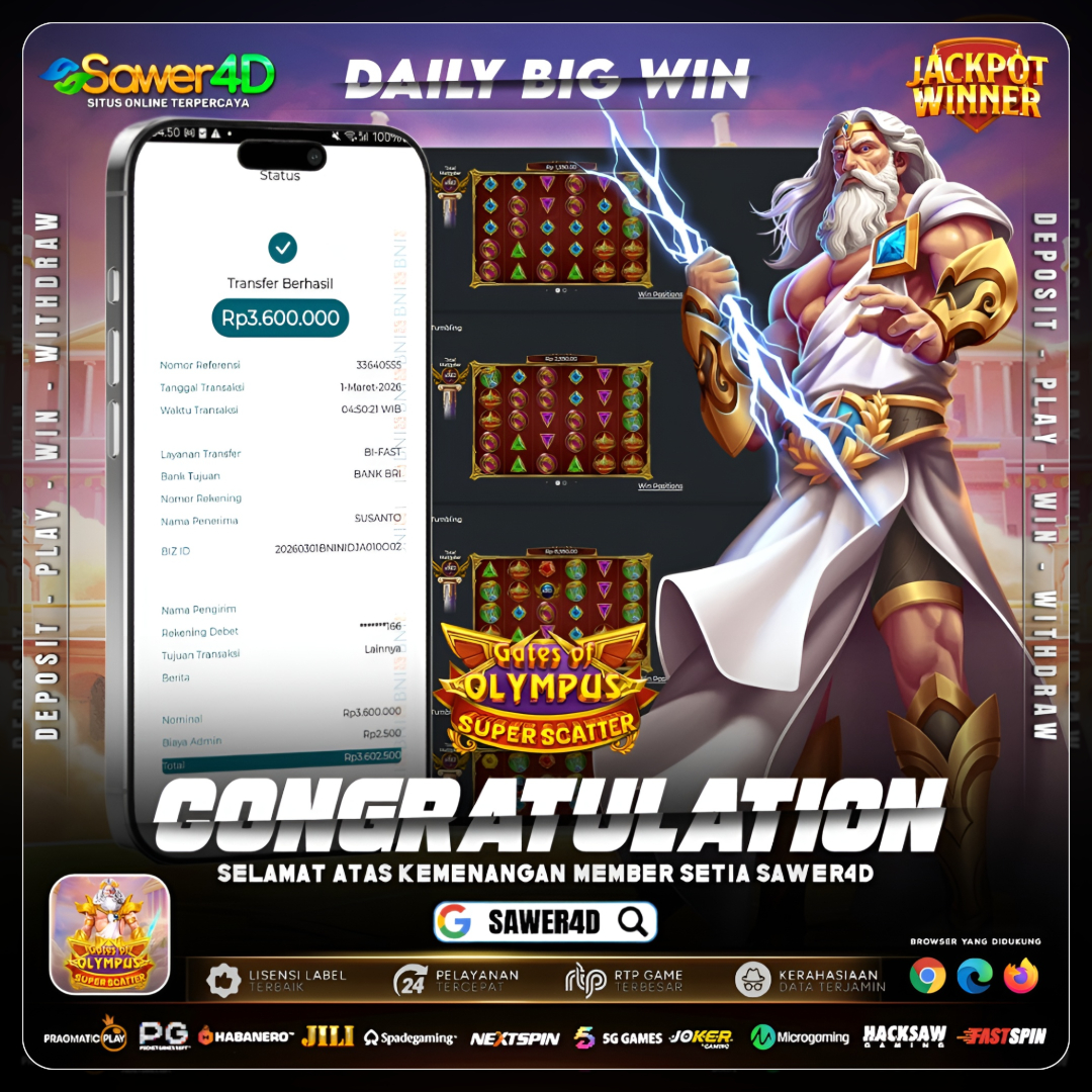 Hari ini Olympus lagi bagi-bagi rezeki 😎 Super Scatter buktiin kalau sekali masuk gerbang… bisa langsung panen besar! 🚀🔥