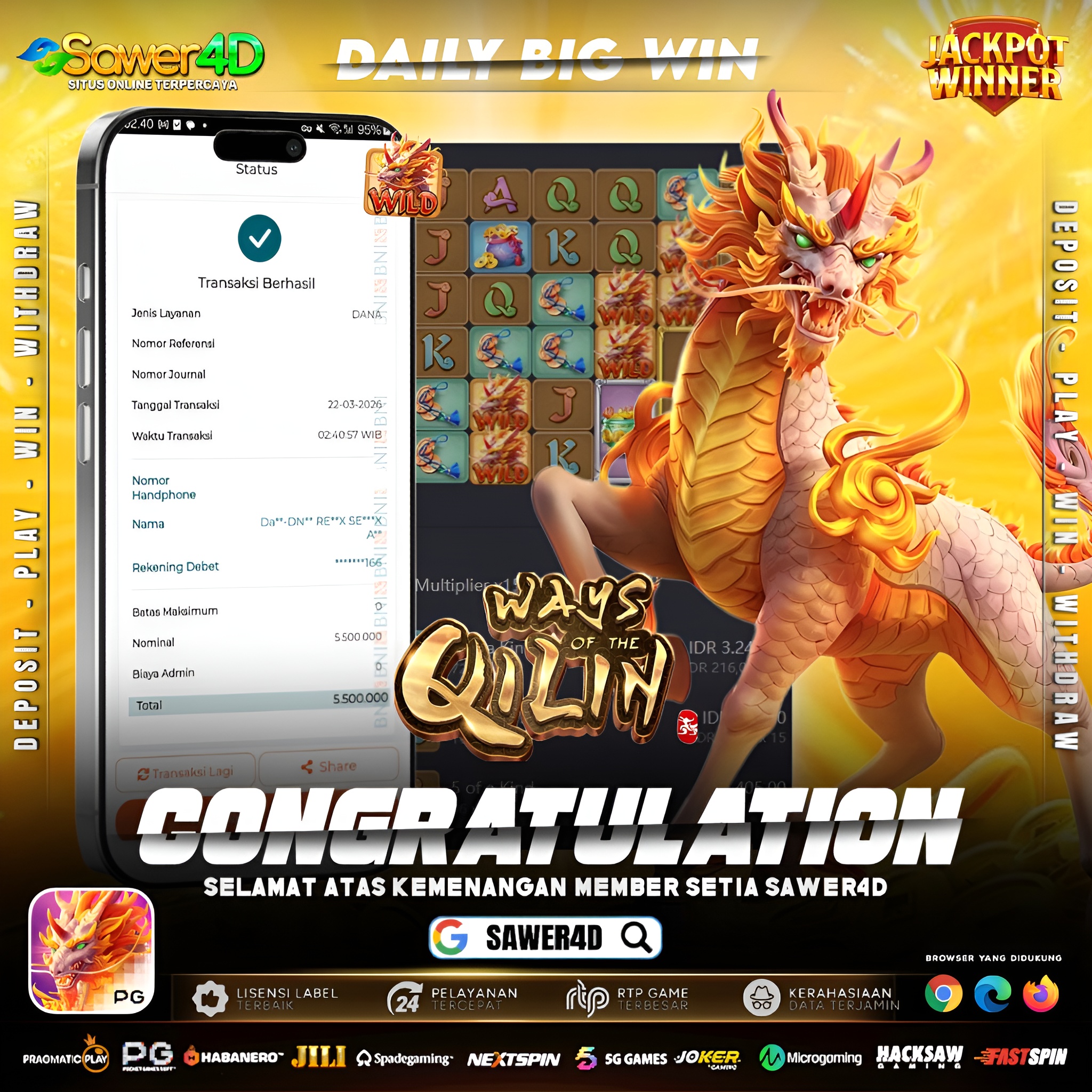 “Dari spin biasa jadi luar biasa… 5,5 juta di tangan! 🚀💸”