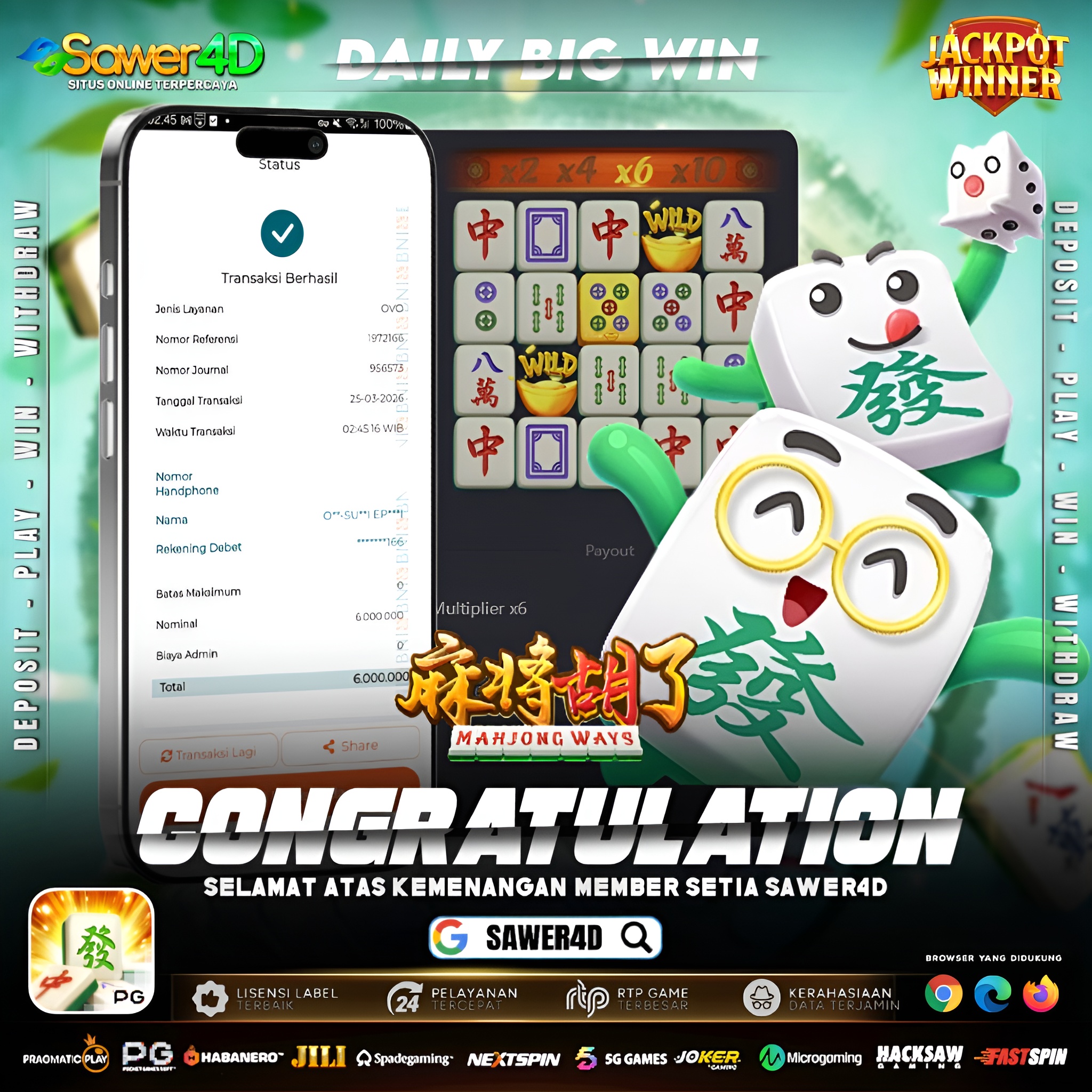 “Combo berantai tanpa henti… hasilnya 6 JUTA! 🔥🀄”