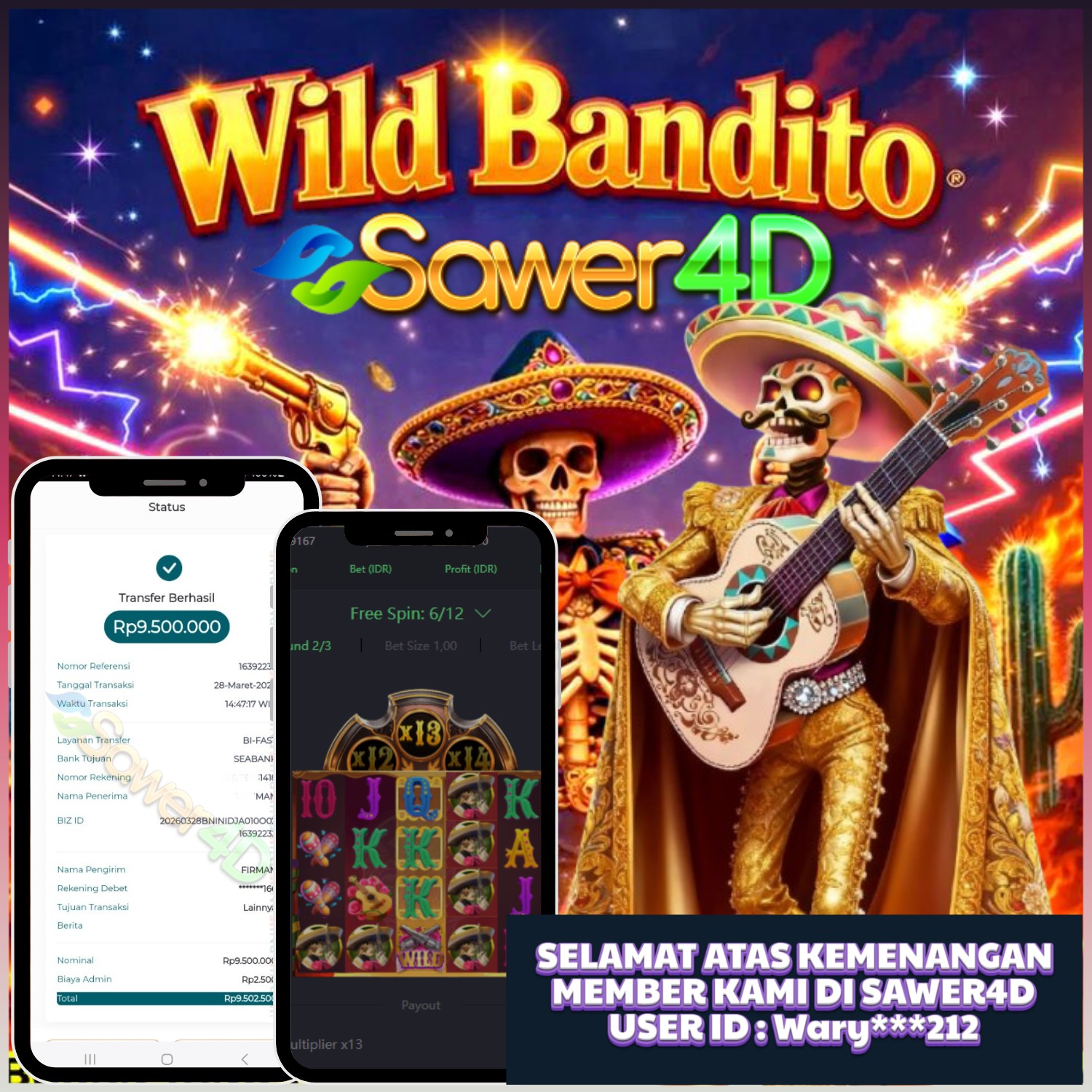 Wild Bandito lagi brutal 🔥 masuk dikit, keluar bawa cuan tebal bosku 💰💥