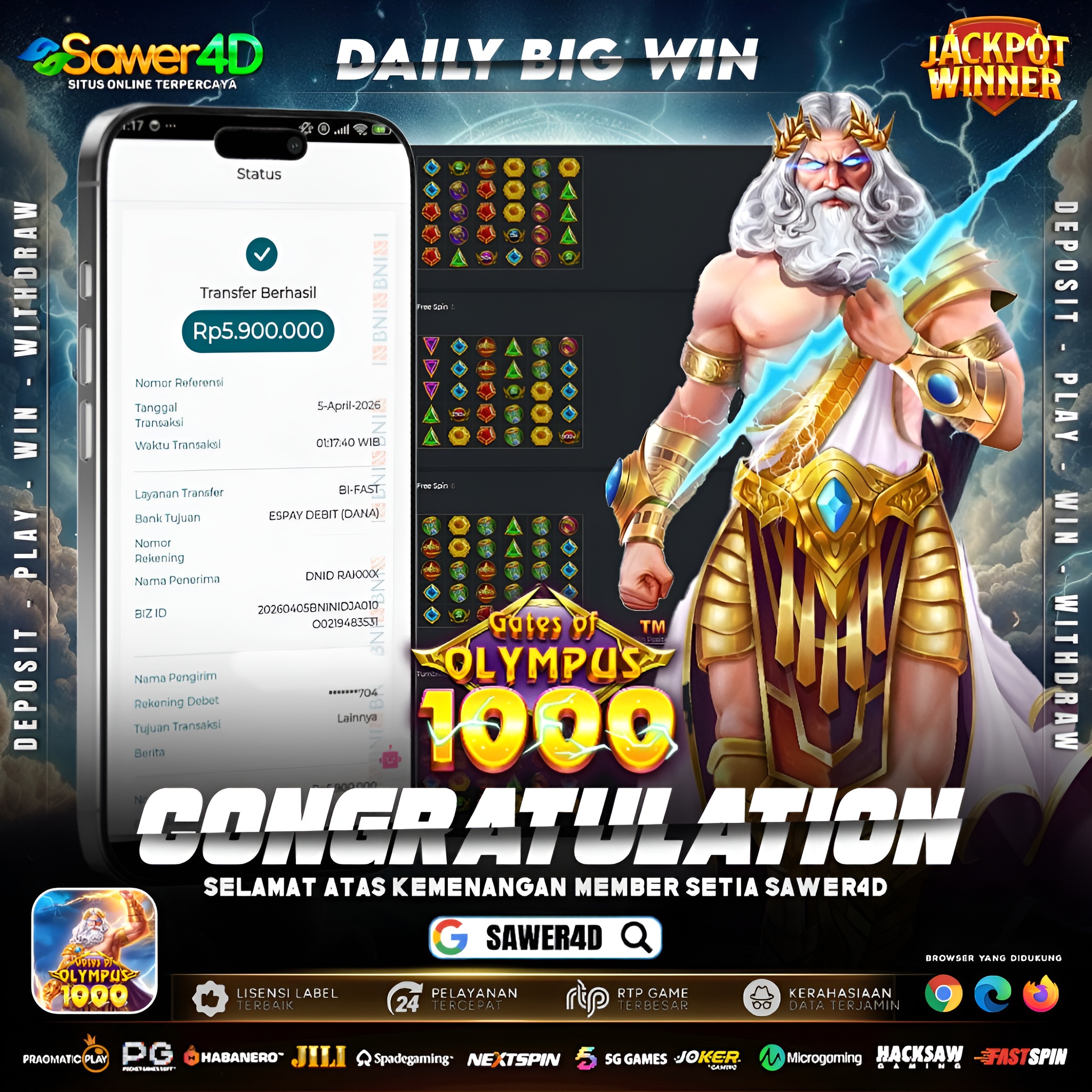 Modal santai, tapi Spin demi spin makin panas sampai akhirnya pecah di 5,9 juta 💸🔥