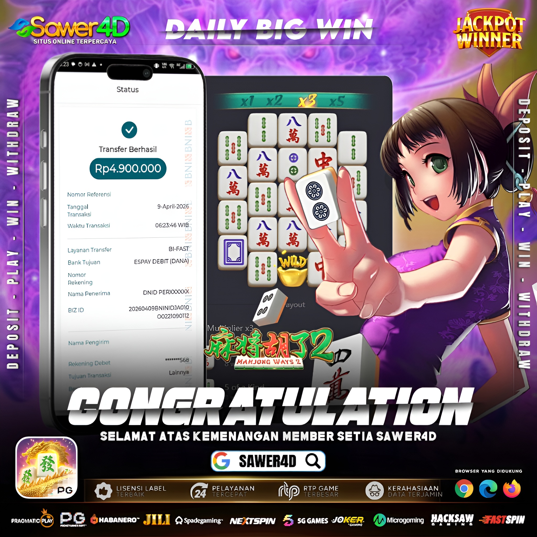 Awalnya coba-coba, eh malah keterusan gacor! 😱  Scatter muncul tanpa aba-aba, dikasih wild beruntun sampai pecah 4,9 juta! 💰