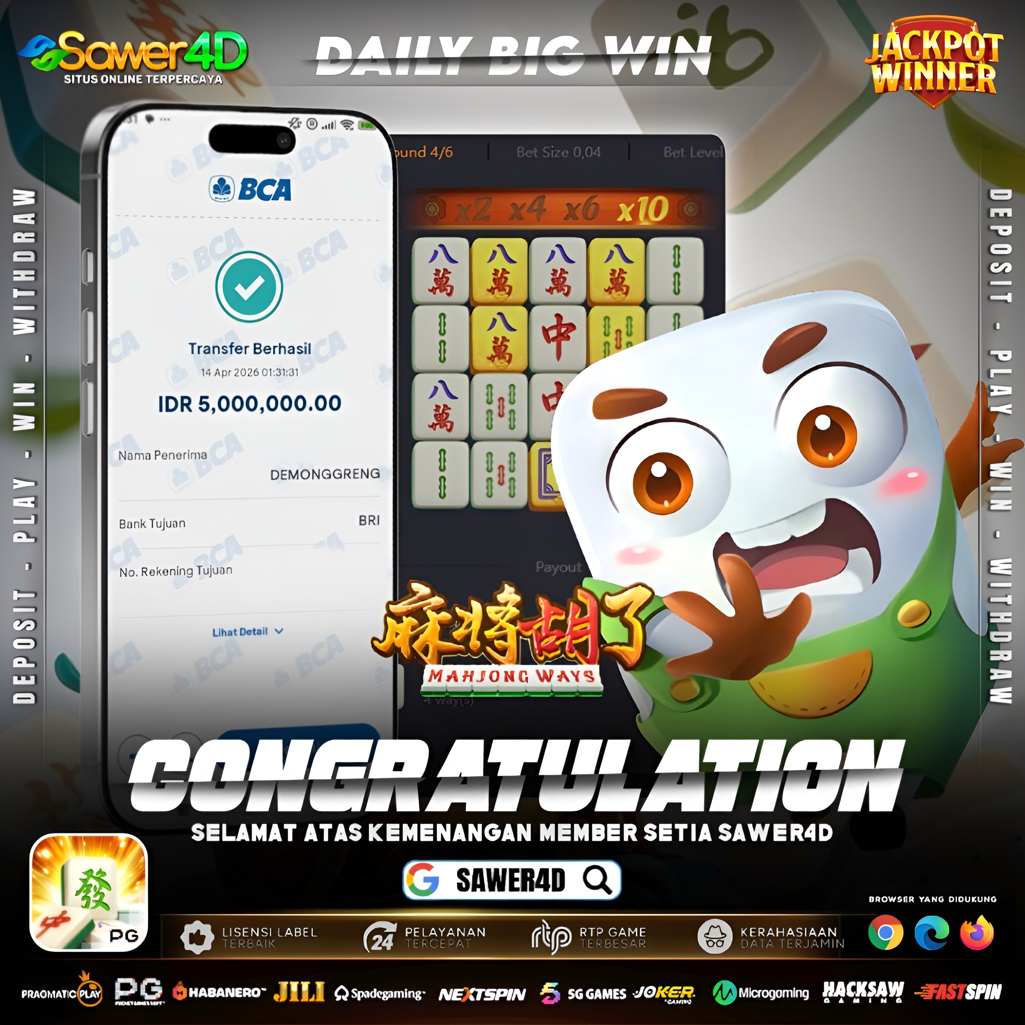 Awalnya cuma iseng putar, eh malah jadi rezeki besar! 😱 Scatter turun tepat waktu, masuk free spin langsung panas 🎯