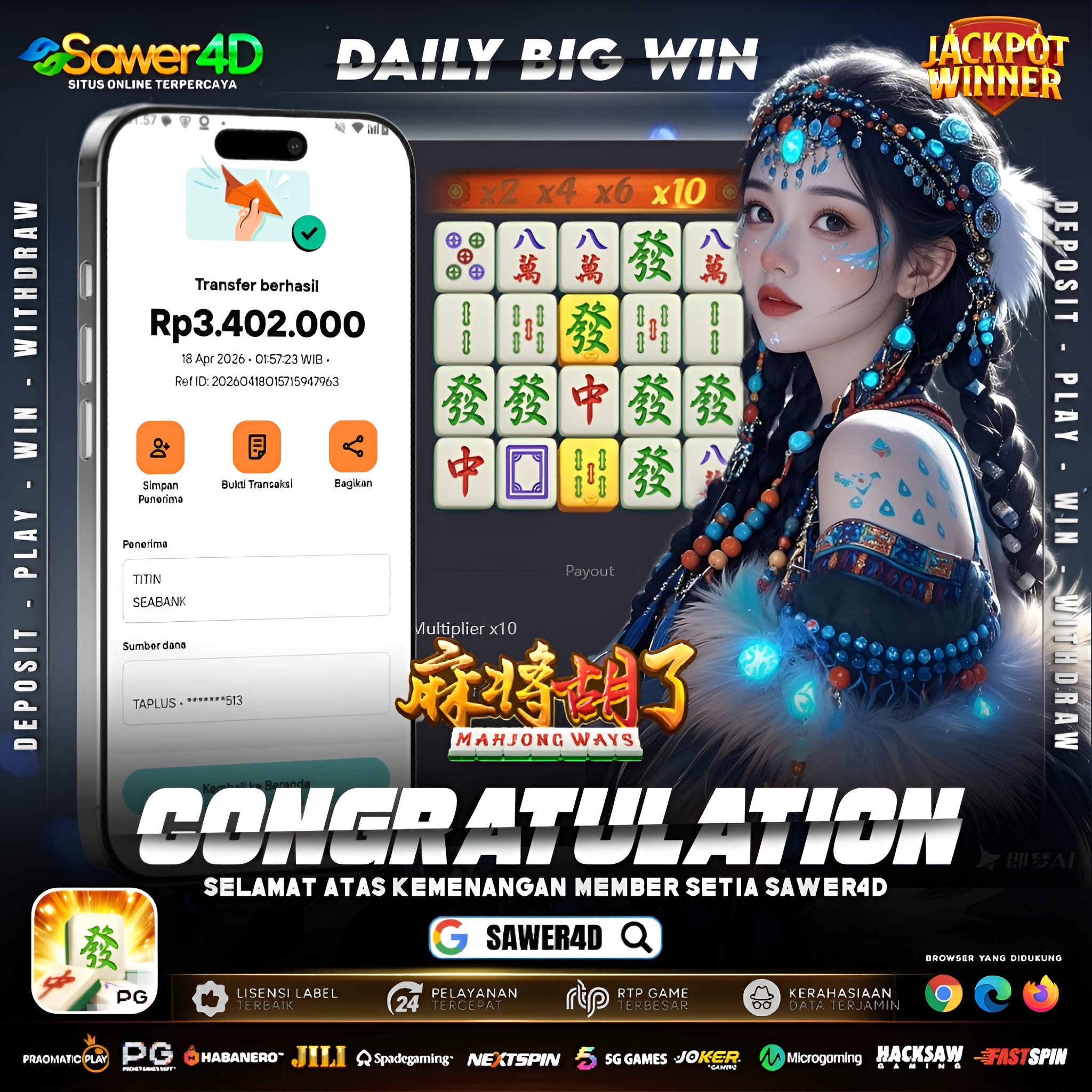 Scatter muncul di timing yang pas, dikali berlapis-lapis sampai tembus wede 3.4 juta!
