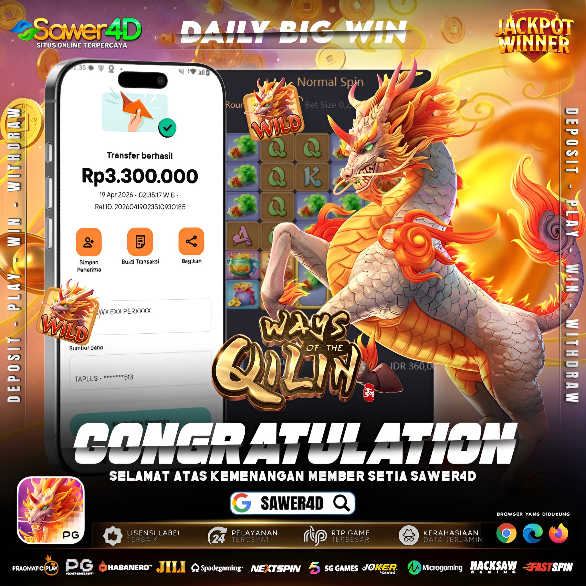 🐉🔥 WEDE 3.3 JUTA DI WAYS OF THE QILIN 🔥🐉