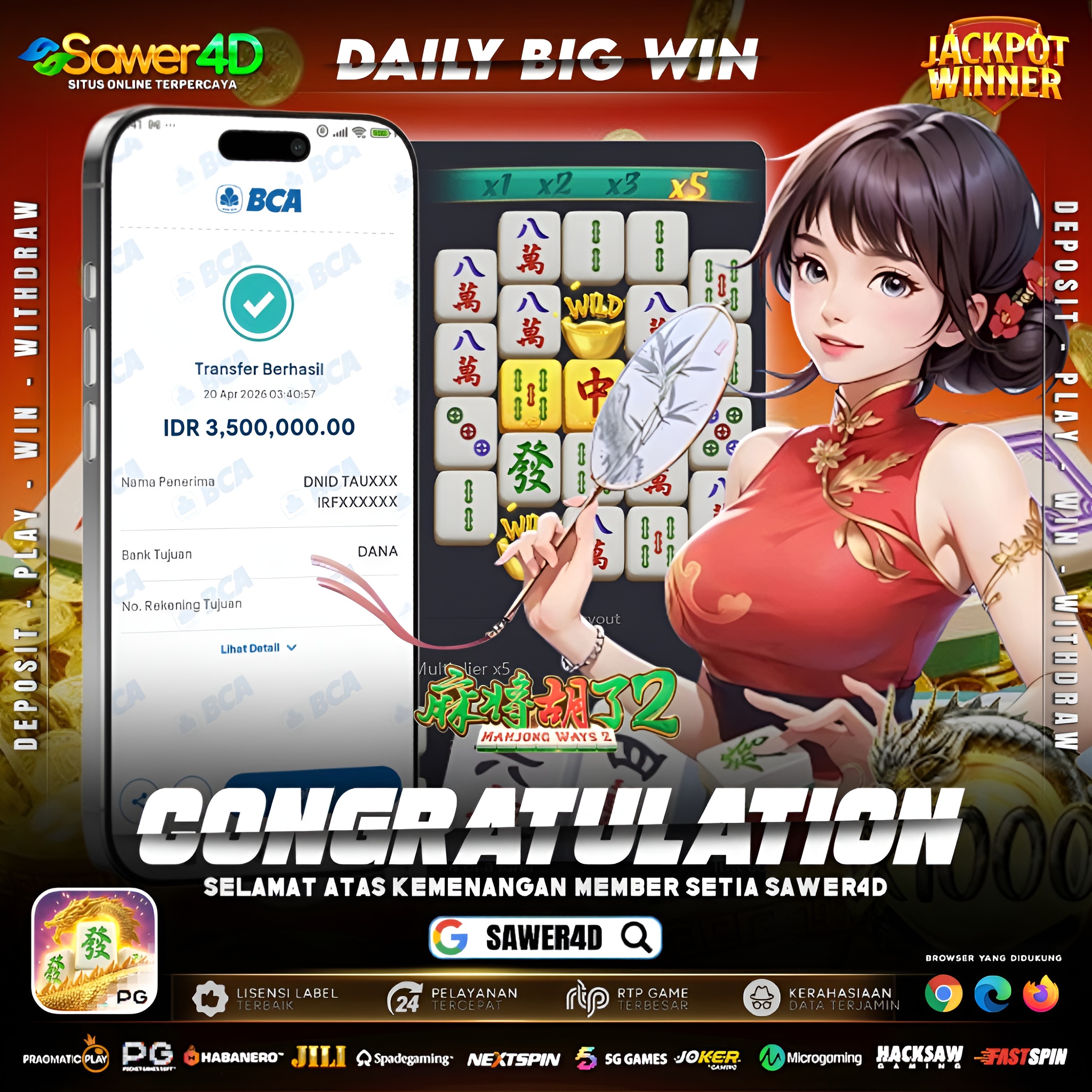 “Nggak perlu nunggu lama buat cuan 💸 Mahjong Ways 2 buktiin bisa wede 3.5 juta! Yuk gas, siapa tau hoki kamu lagi naik! 🎯”