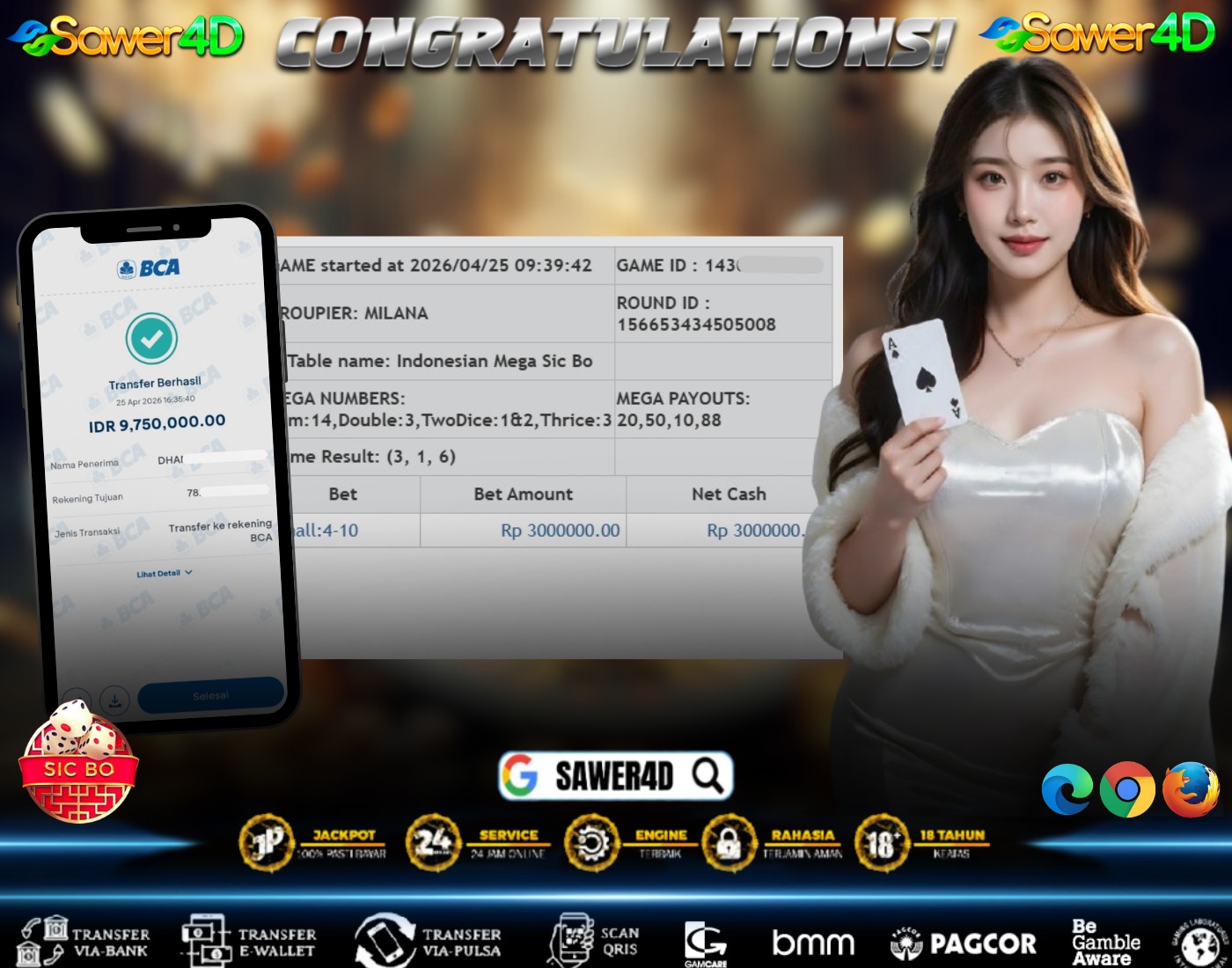 LIVE CASINO MEGA SICBO